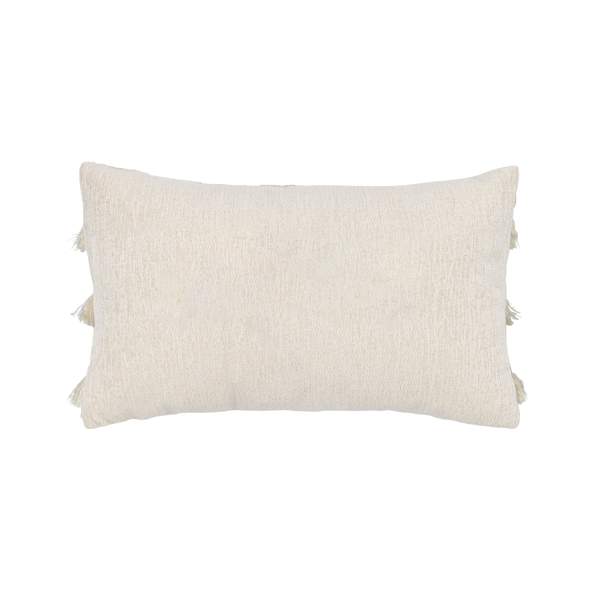 Back image of Beige outdoor pillow with woven texture, square size for natural outdoor accents by Elaine Smith