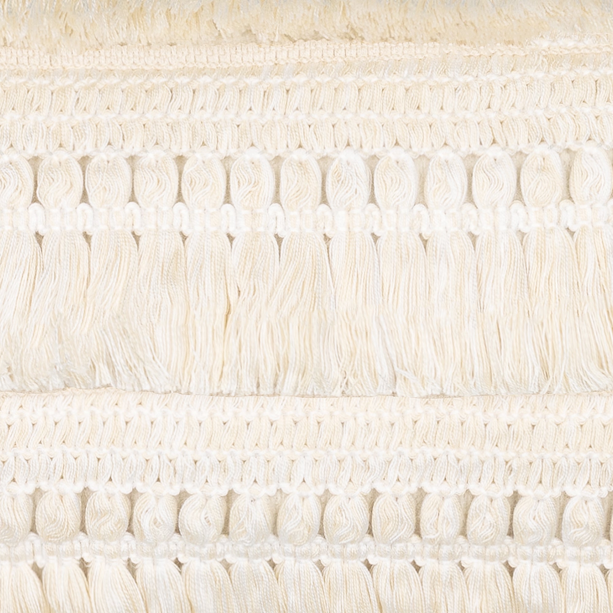 Detail image of Beige outdoor pillow with woven texture, square size for natural outdoor accents by Elaine Smith