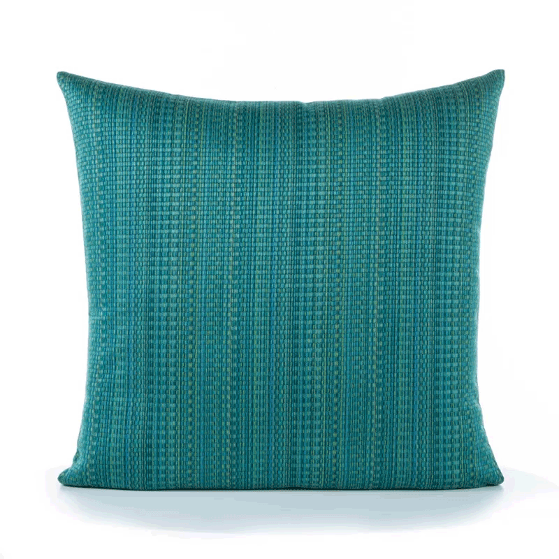 360 video of Green outdoor pillow with stripe pattern, square size for earthy outdoor accents by Elaine Smith