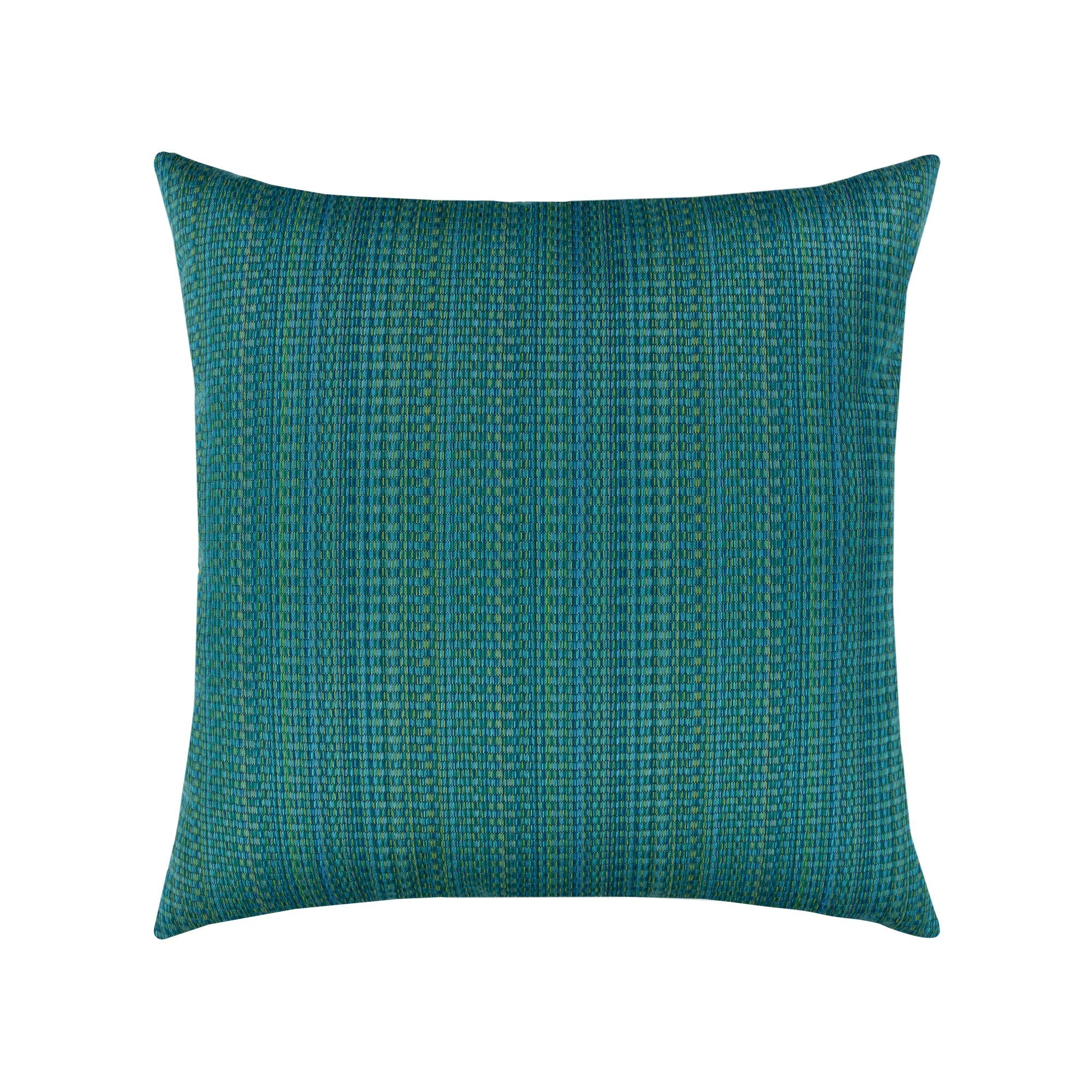 Green outdoor pillow with stripe pattern, square size for earthy outdoor accents by Elaine Smith
