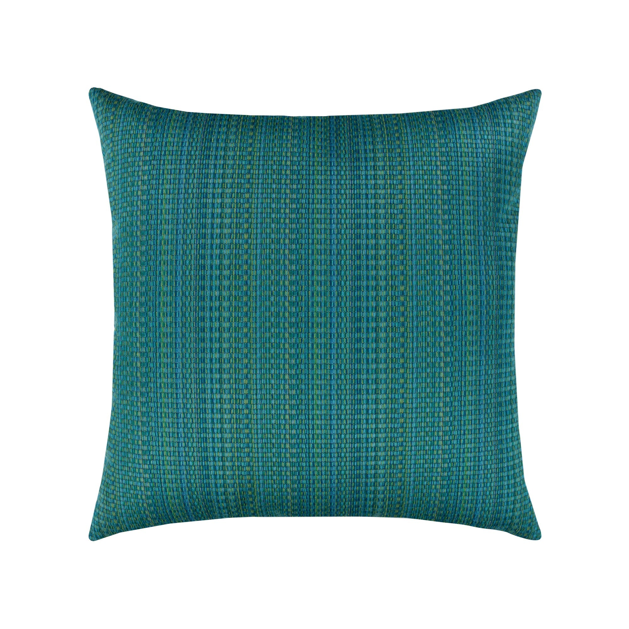 Green outdoor pillow with stripe pattern, square size for earthy outdoor accents by Elaine Smith