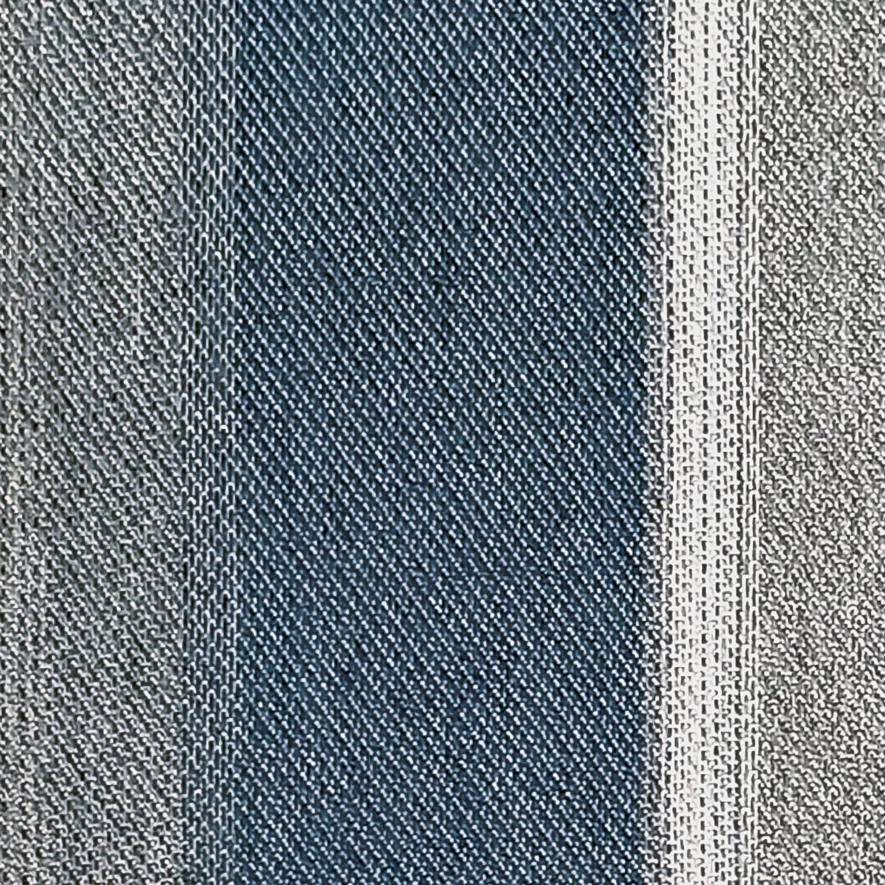 Detail image of Indigo and gray striped pillow in lumbar size for stylish indoor and outdoor decor