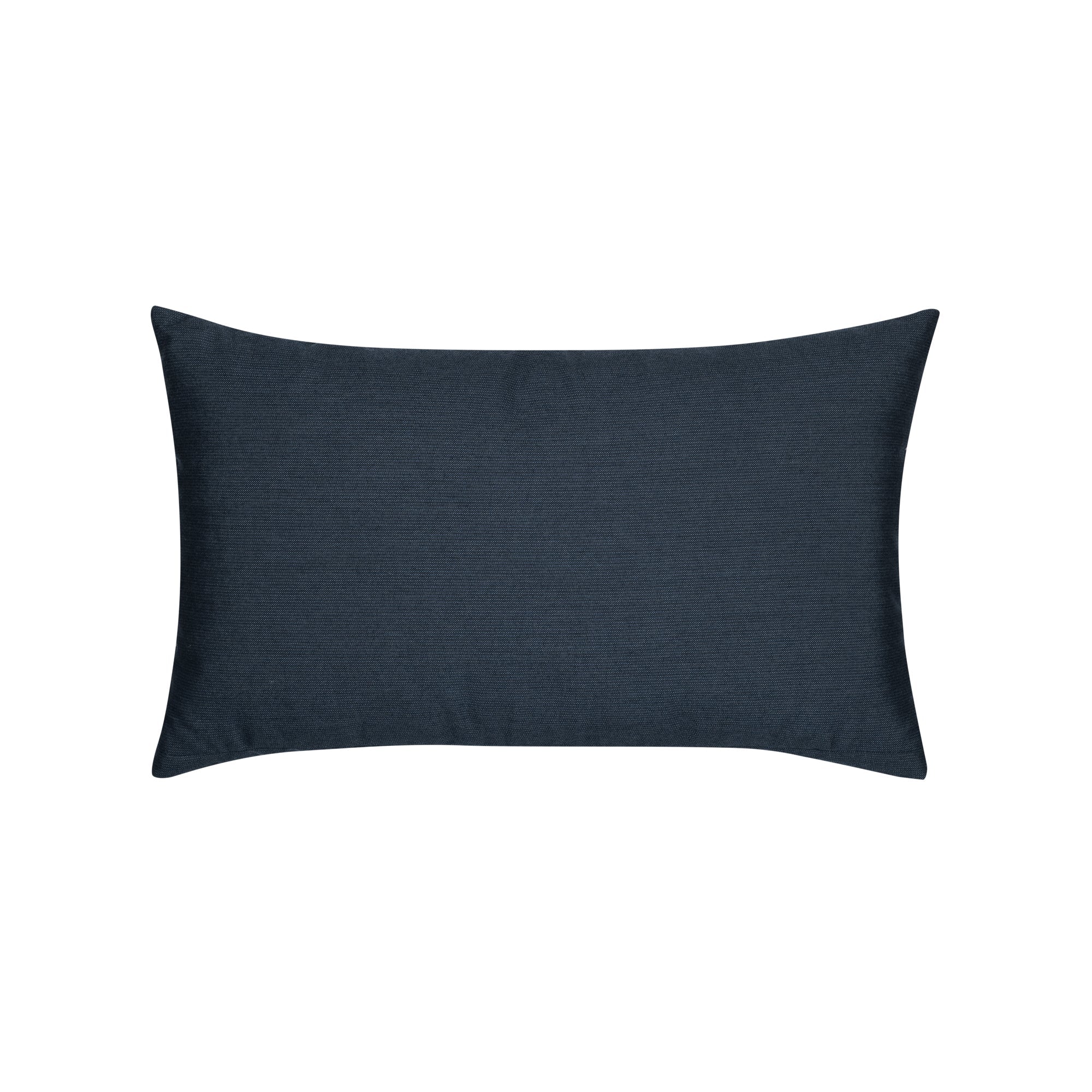 Back image of Indigo outdoor pillow with diamond lattice rope pattern lumbar size for sophisticated patio decor by Elaine Smith