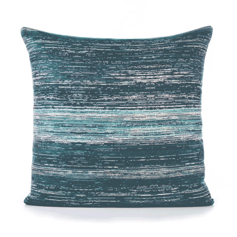 360 video of Teal striped ombre pillow in square size for vibrant indoor and outdoor decor