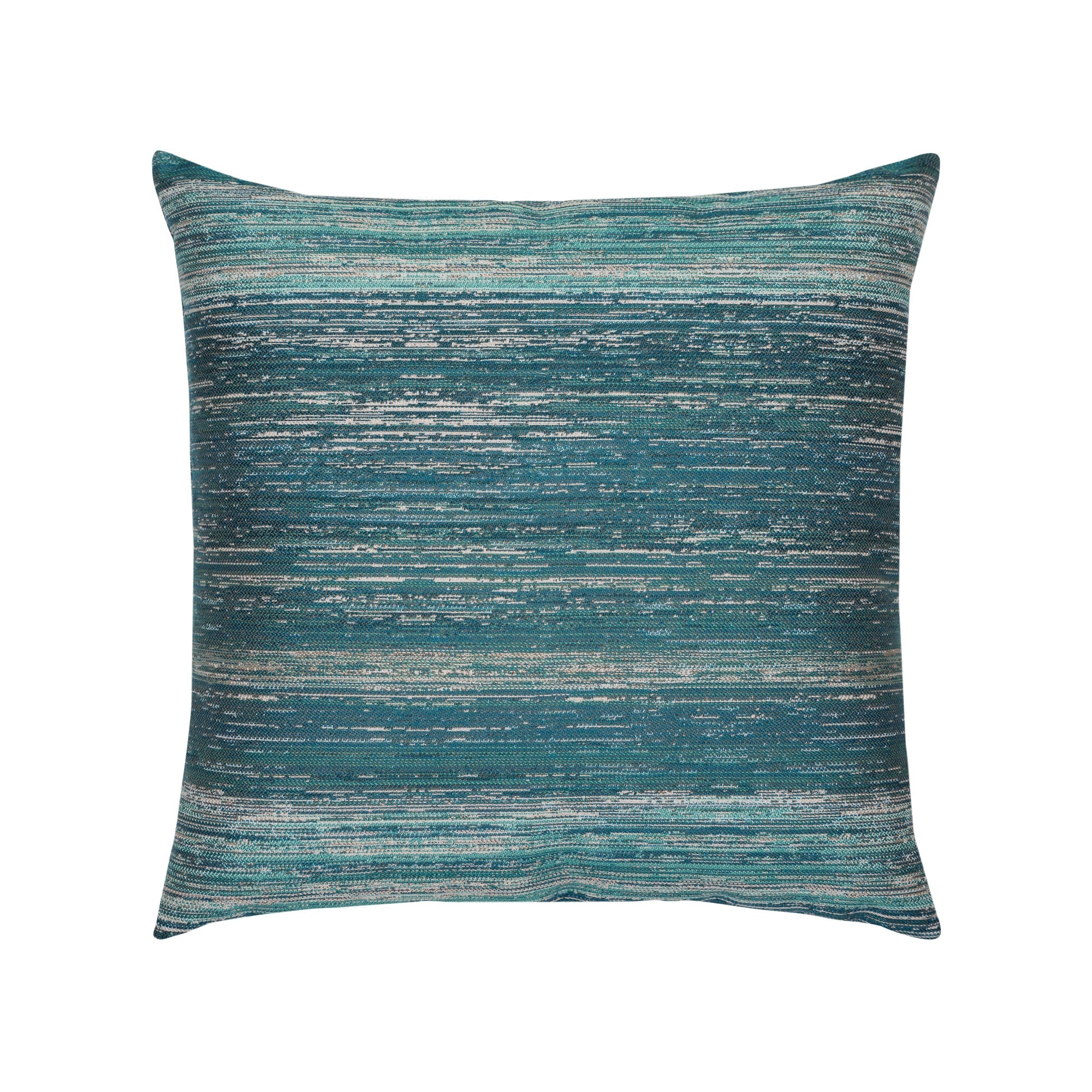 Back image of Teal striped ombre pillow in square size for vibrant indoor and outdoor decor