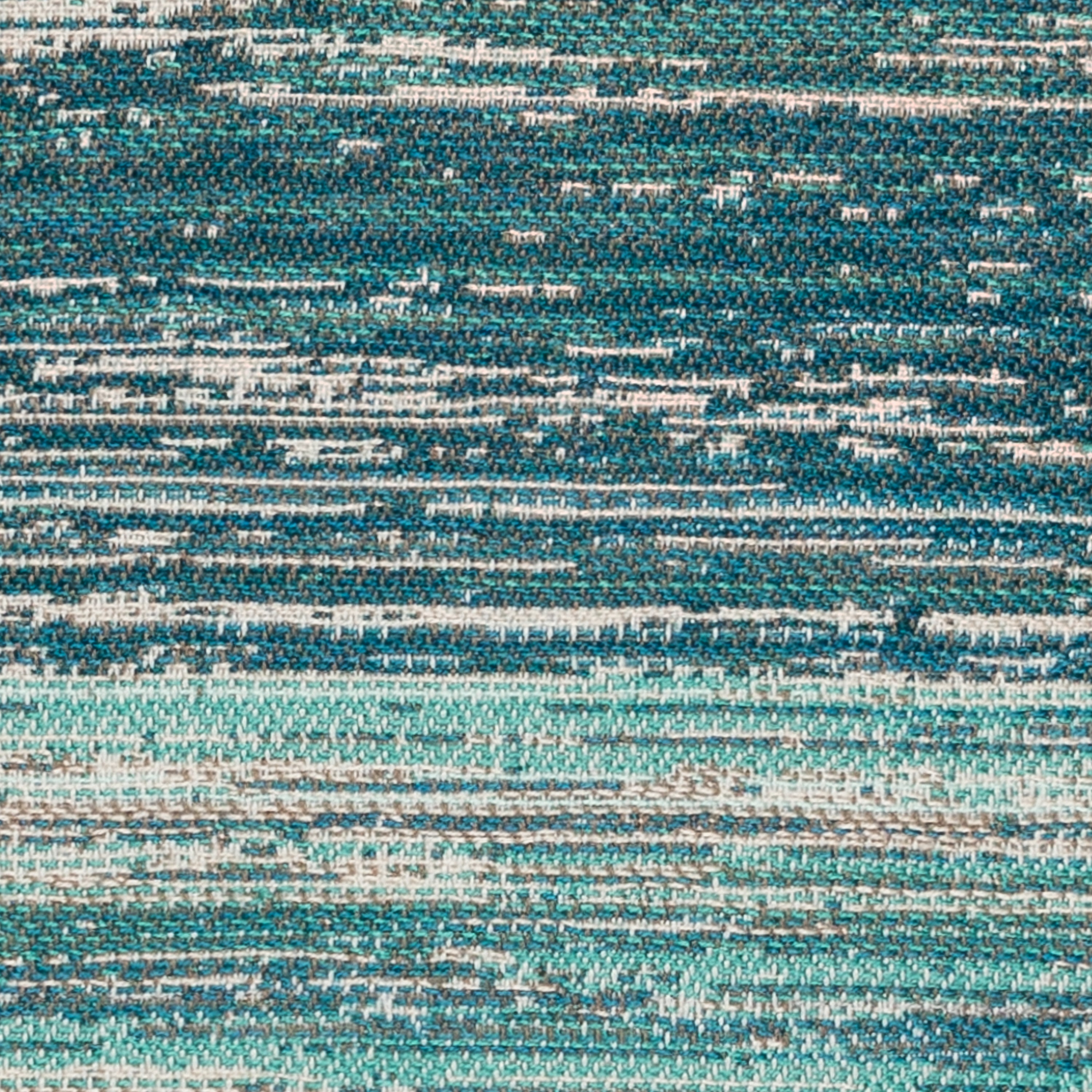 Detail image of Teal striped ombre pillow in square size for vibrant indoor and outdoor decor