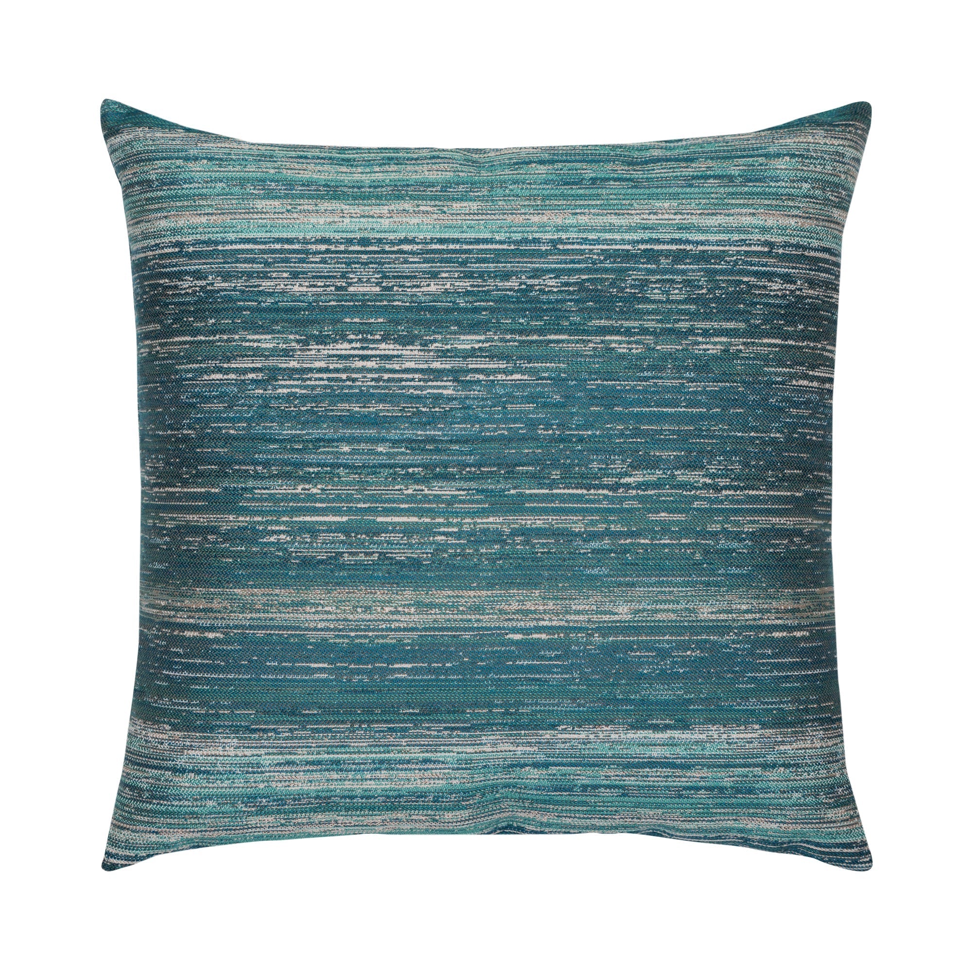 Back image of Teal striped ombre pillow in square size for stylish indoor and outdoor decor