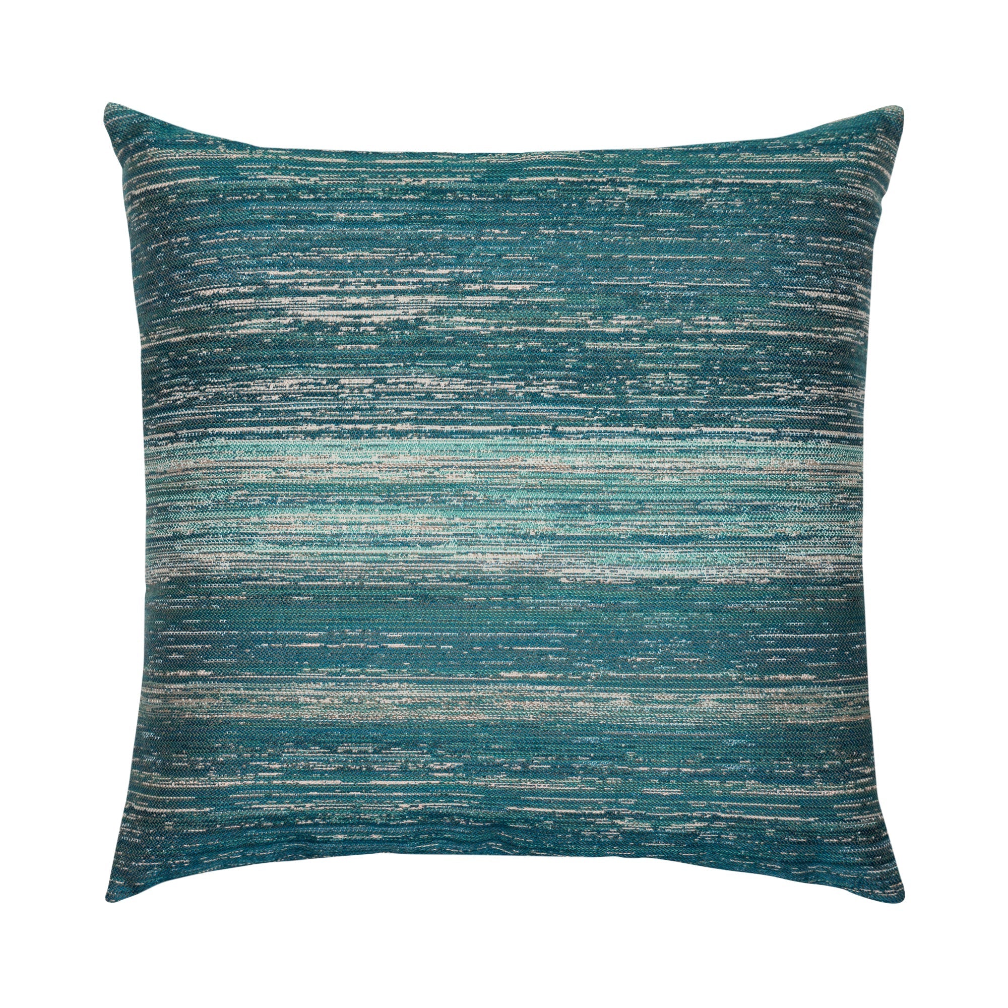 Teal striped ombre pillow in square size for stylish indoor and outdoor decor