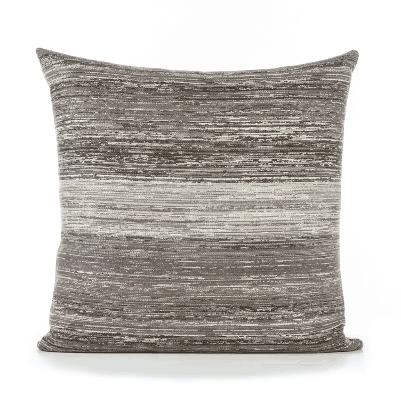 360 video of Gray and brown striped pillow square size for transitional indoor and outdoor decor
