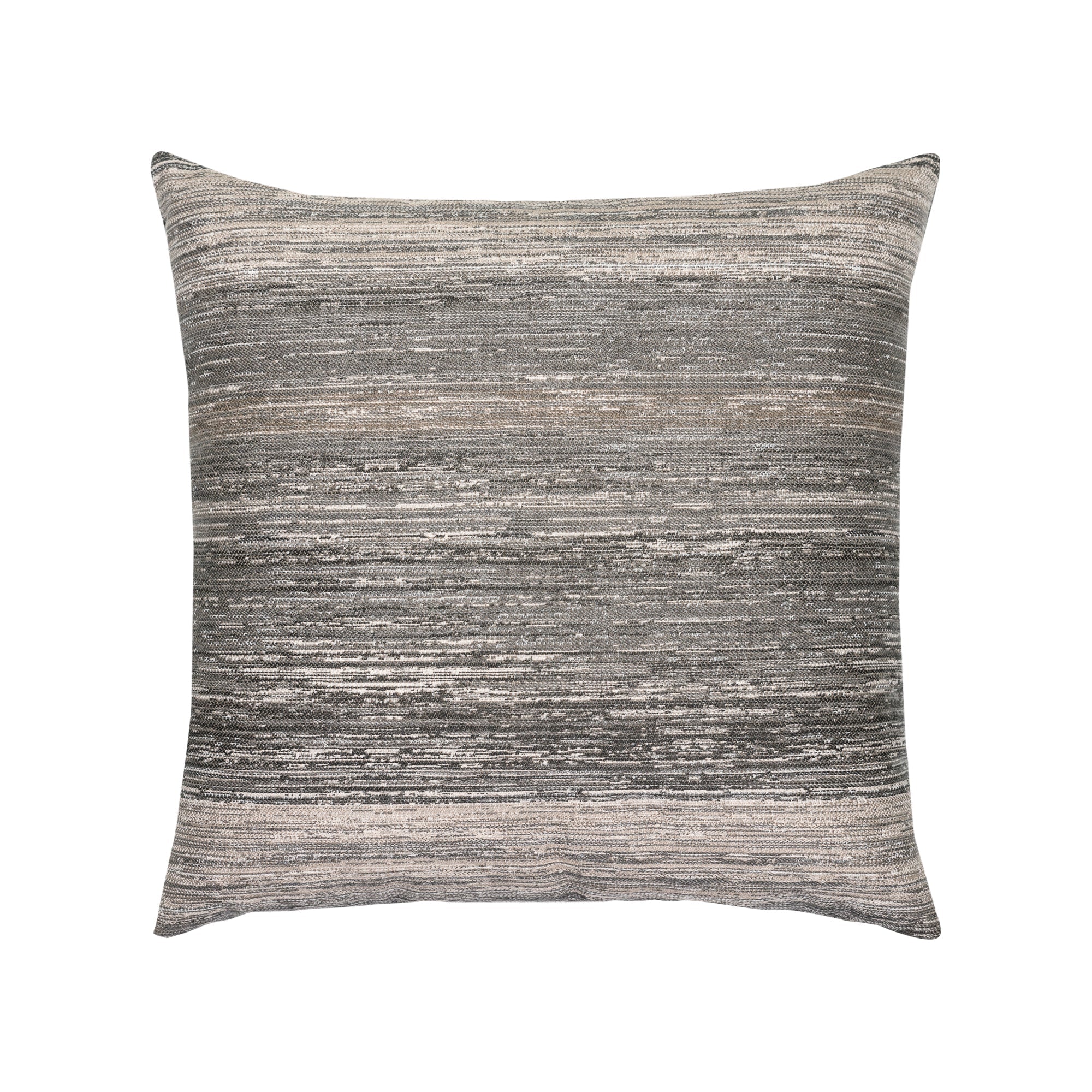 Back image of Gray and brown striped pillow square size for transitional indoor and outdoor decor
