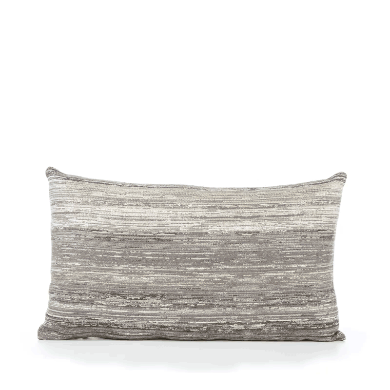 360 video of Gray and brown striped pillow lumbar size for neutral indoor and outdoor decor
