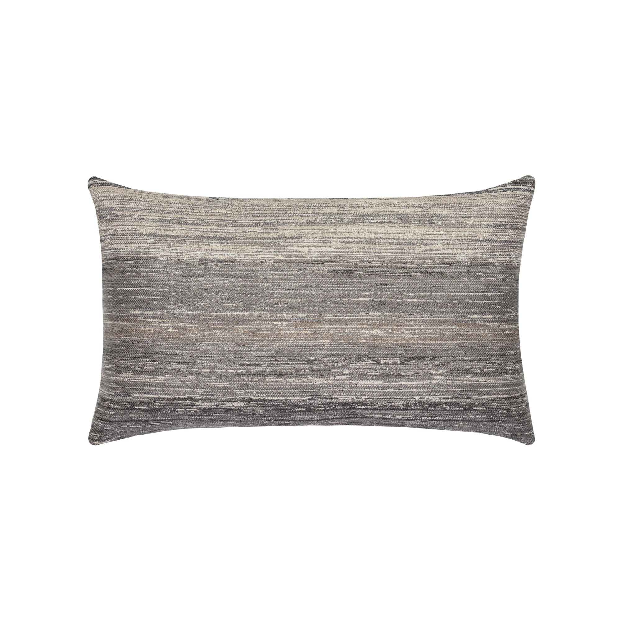 Gray and brown striped pillow lumbar size for neutral indoor and outdoor decor