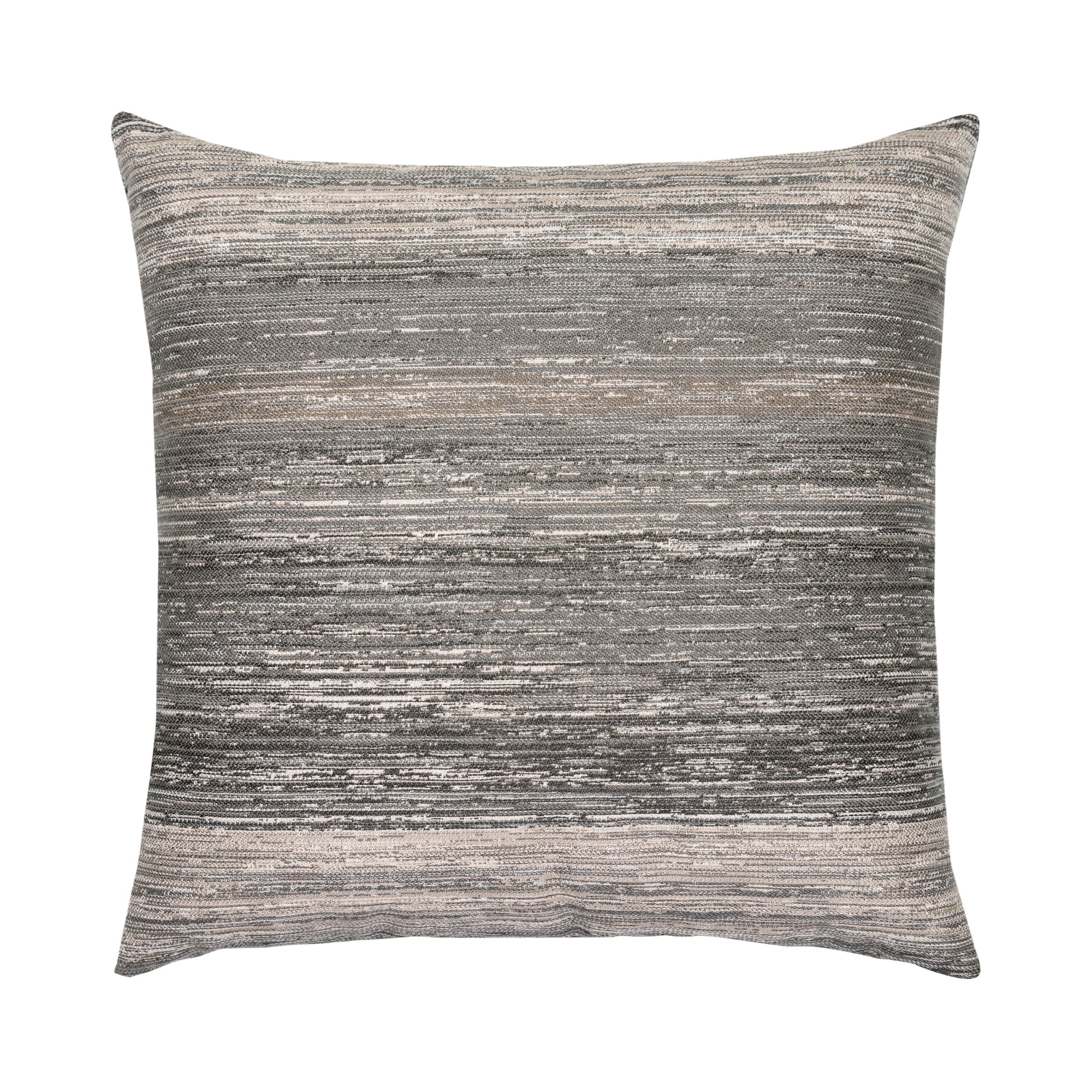 Back image of Gray and brown striped pillow in square size for contemporary indoor and outdoor decor by Elaine Smith