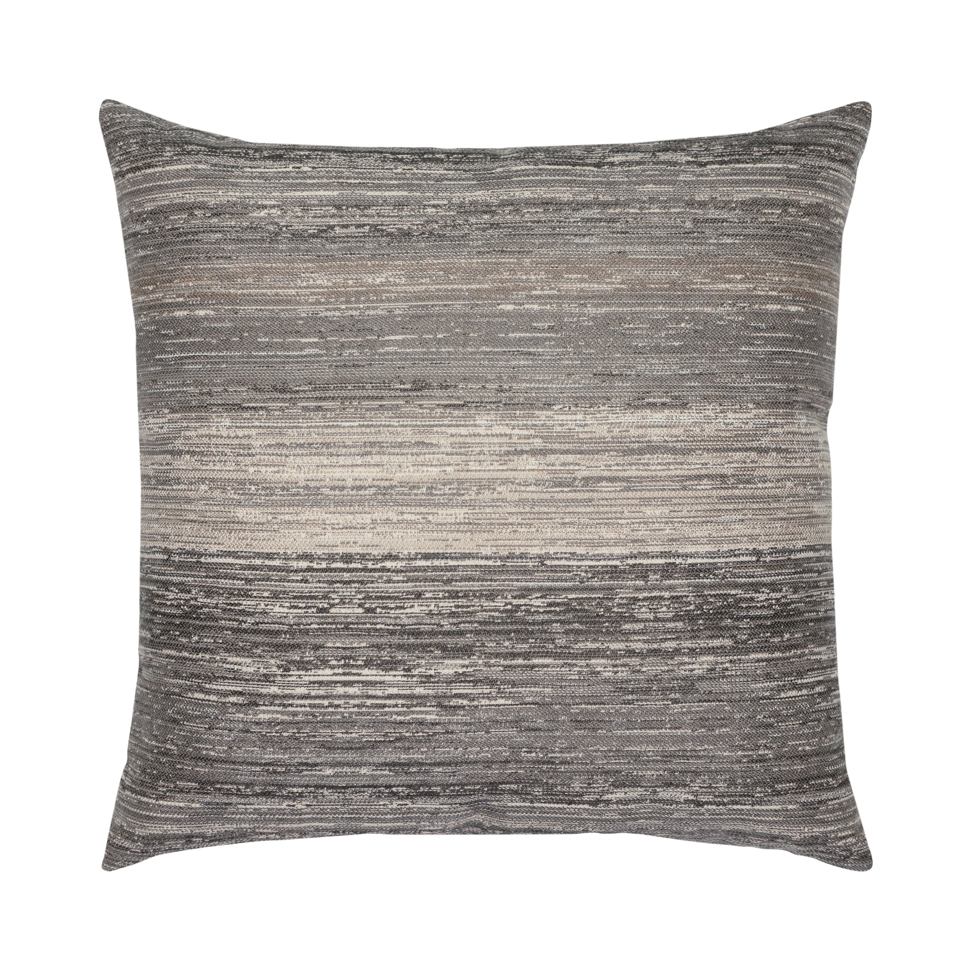 Gray and brown striped pillow in square size for contemporary indoor and outdoor decor by Elaine Smith