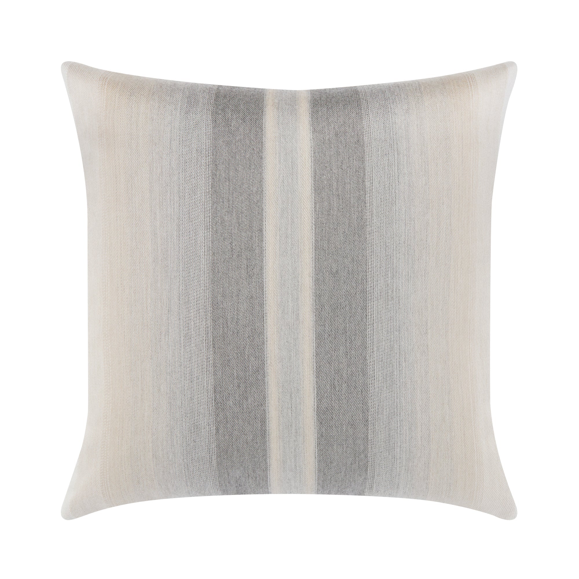 Gray striped with ombre pillow in large square size for modern indoor and outdoor decor