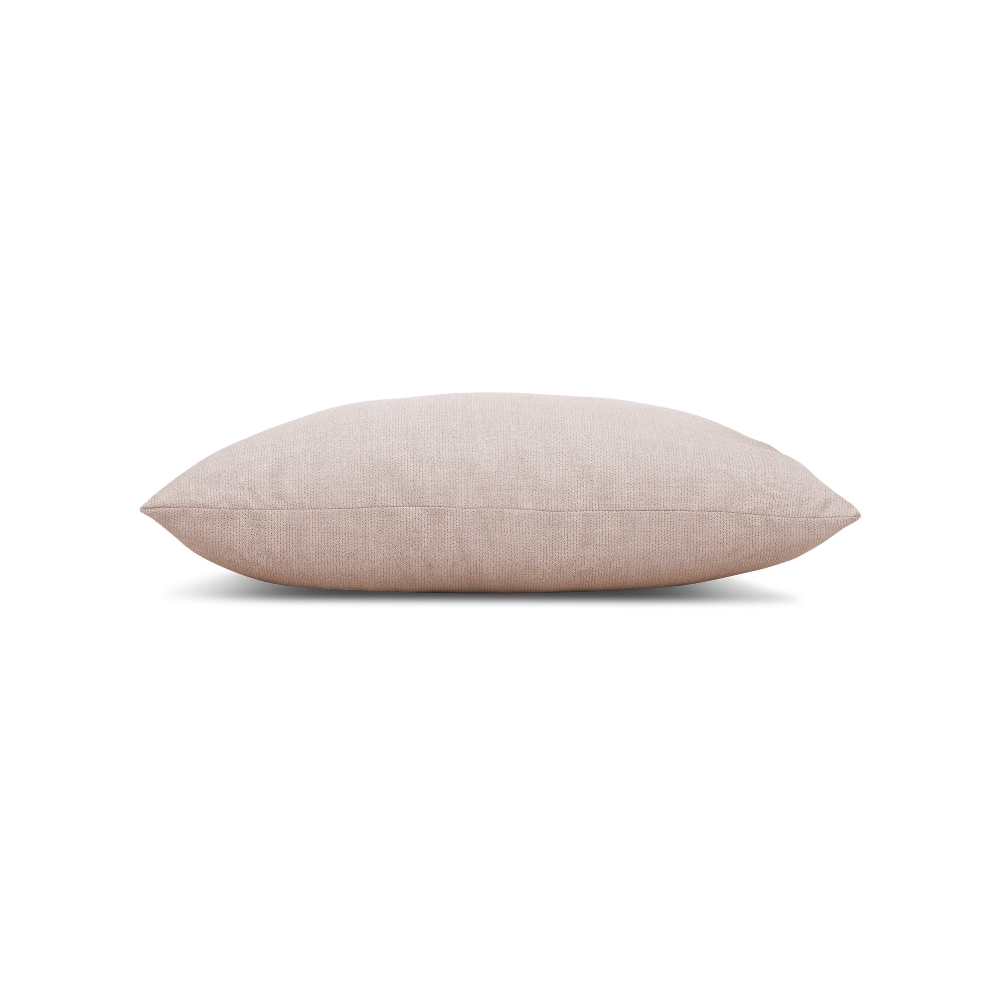 Side image of Blush solid pillow square size for soft indoor and outdoor decor