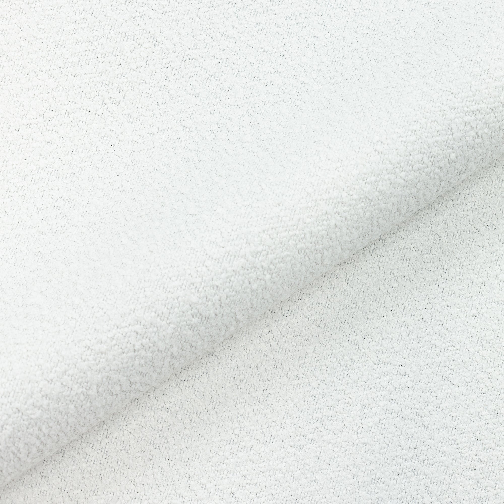 Close shot texture image of Snow-white boucle outdoor safe woven fabric with soft texture