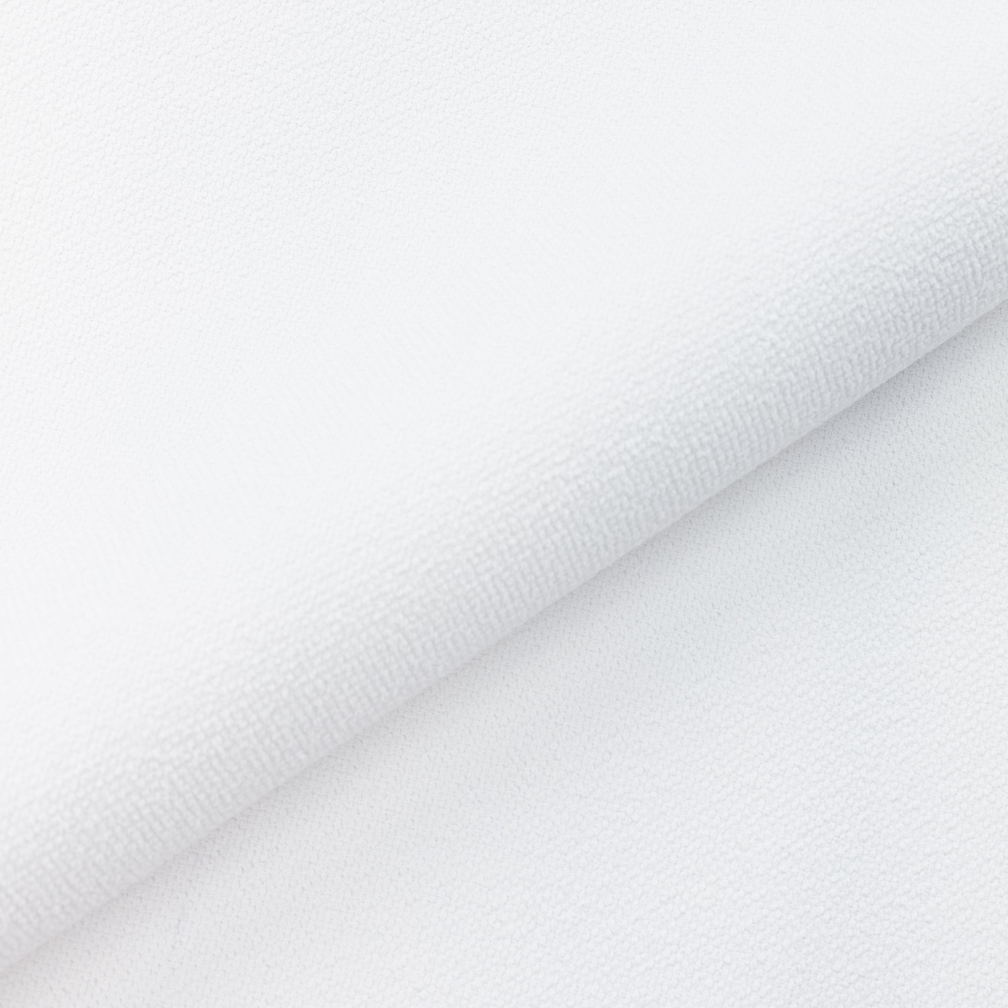 Close shot texture image of Textured white boucle outdoor-safe fabric with soft plush finish