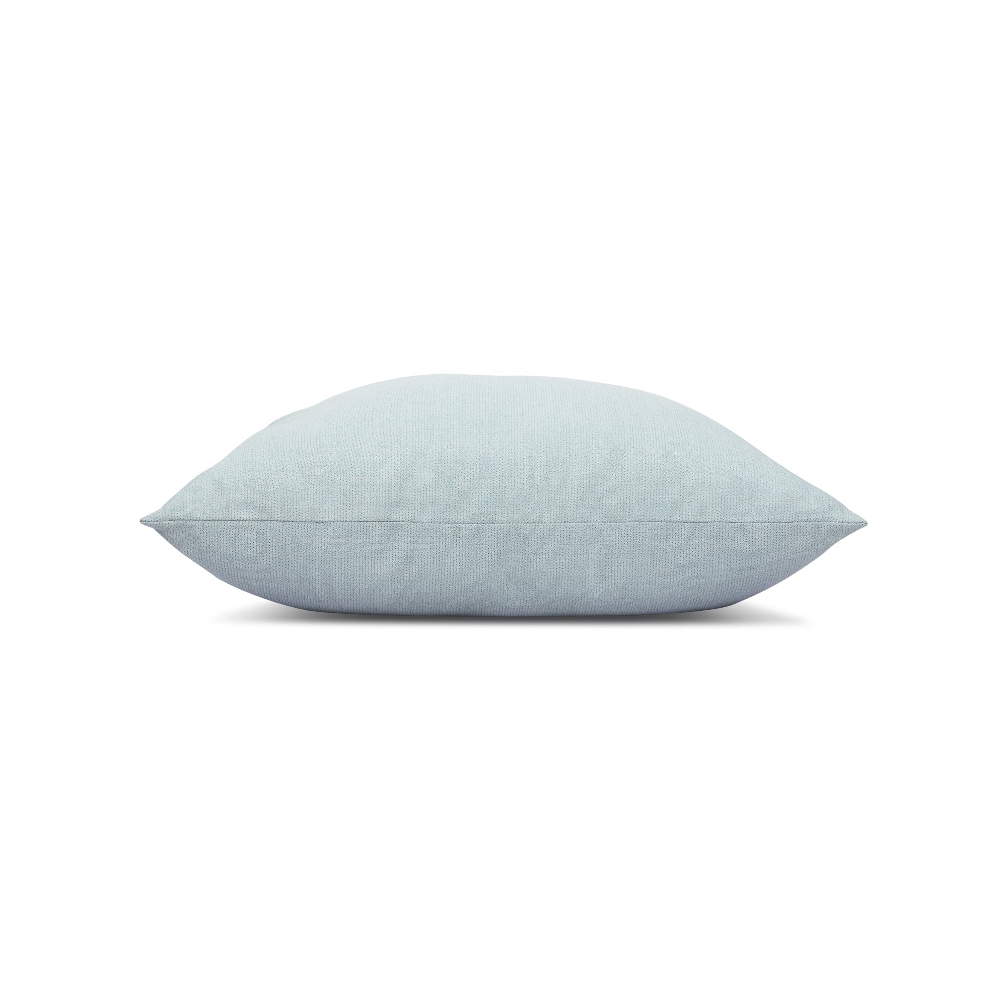 Side image of Blue solid pillow square size for contemporary indoor and outdoor decor