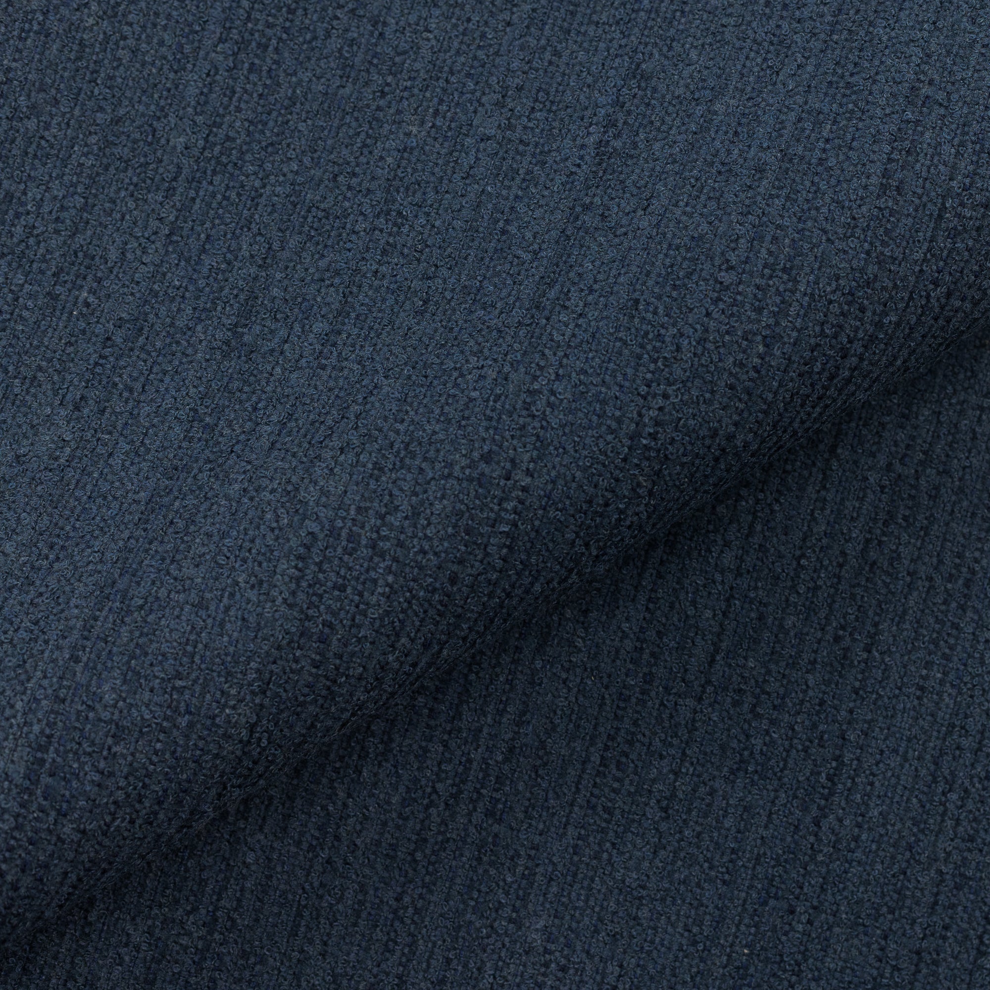 Close shot texture image of Solid indigo outdoor safe performance fabric with plush woven finish - Deluxe Indigo by Elaine Smith