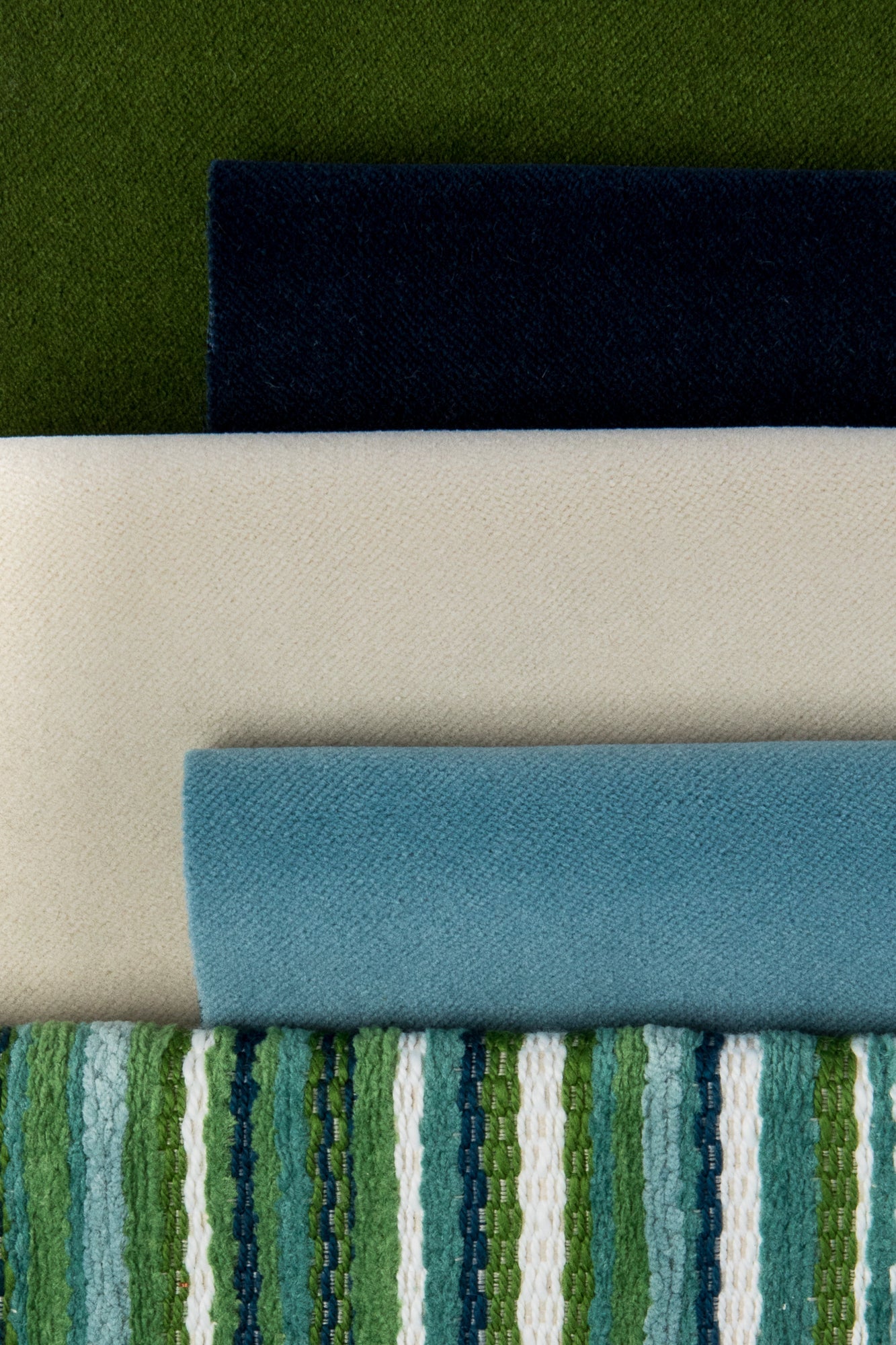 Coordinating fabrics to Deep midnight blue velvet performance fabric for outdoor safe use - Lush Velvet Midnight by Elaine Smith