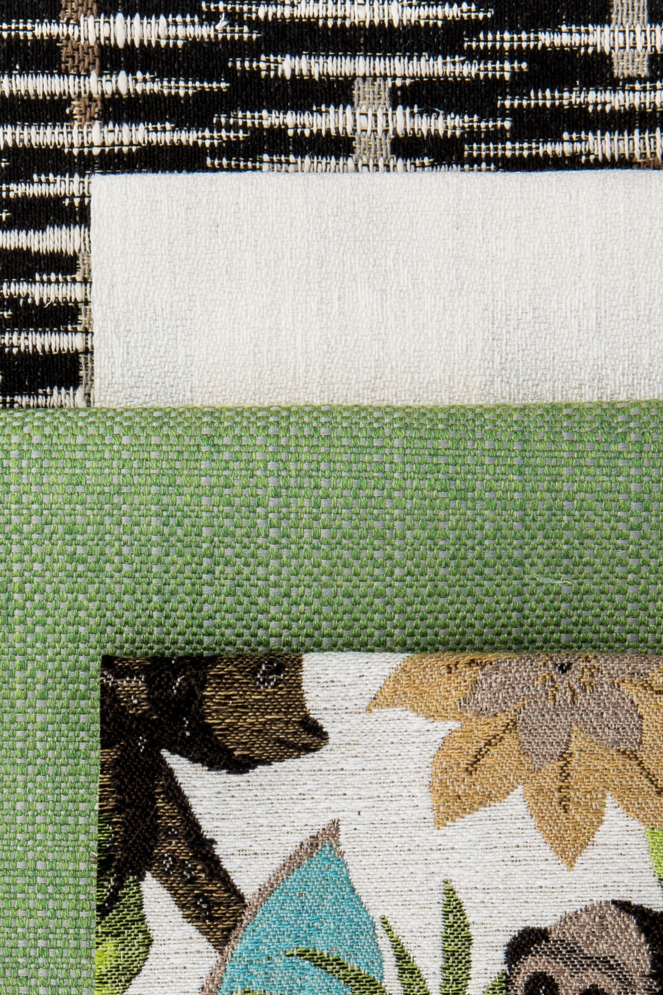 Coordinating fabrics to Elegant pearl-toned outdoor safe woven fabric