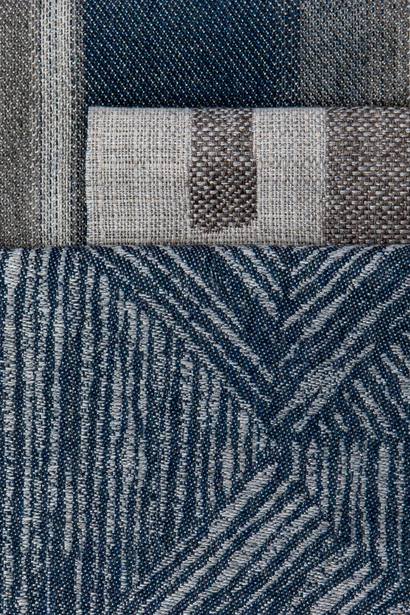 Coordinating fabrics to Pewter gray abstract linear outdoor safe woven fabric
