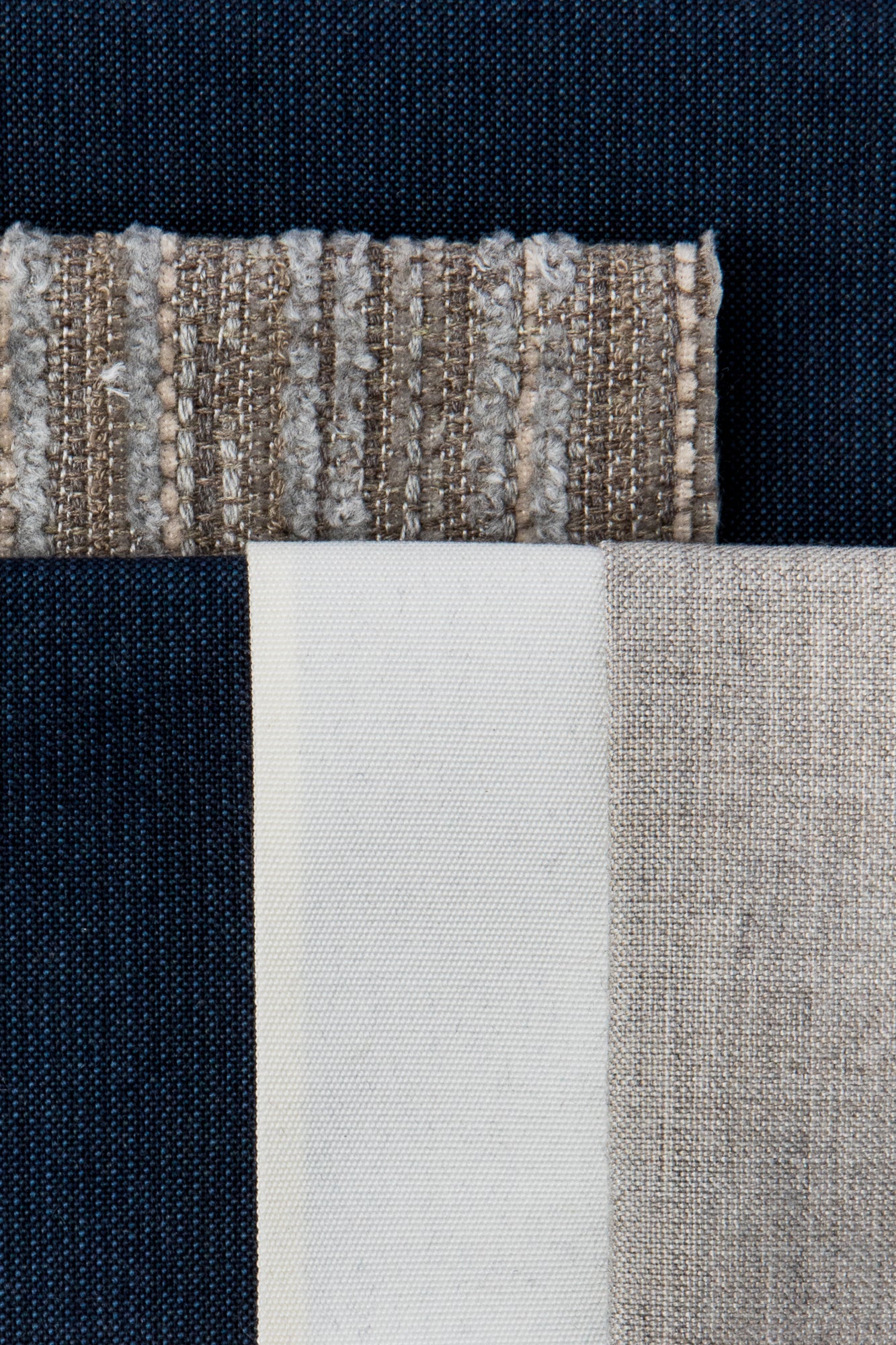 Coordinating fabrics to Soft pewter stripe outdoor safe performance fabric in cut chenille– Luxe Stripe Pewter by Elaine Smith