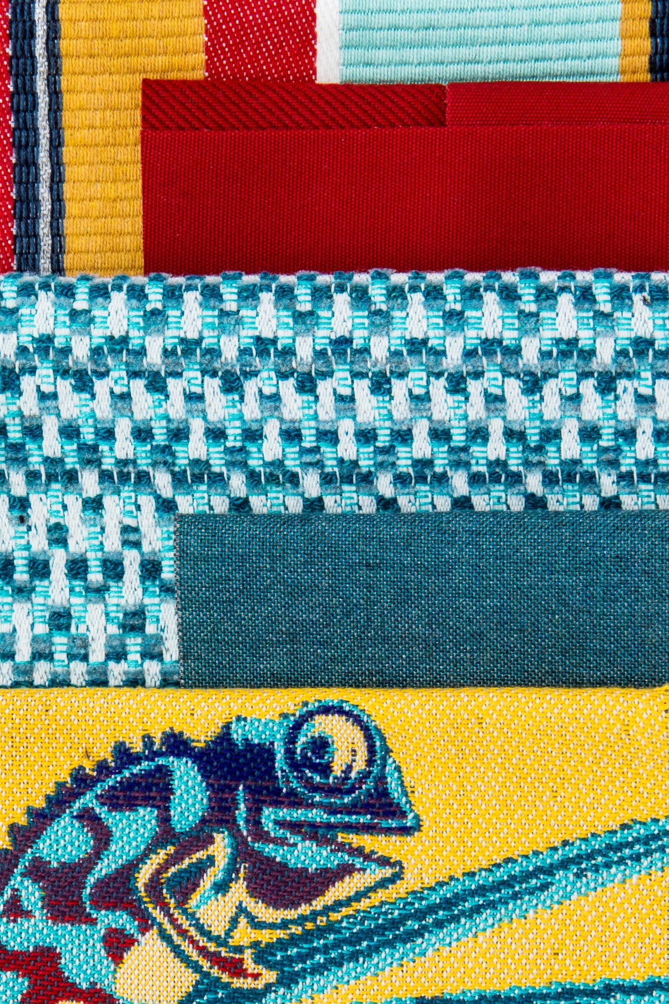 Coordinating fabrics to Solid lagoon blue outdoor safe woven fabric with soft finish – Cast Lagoon by Elaine Smith