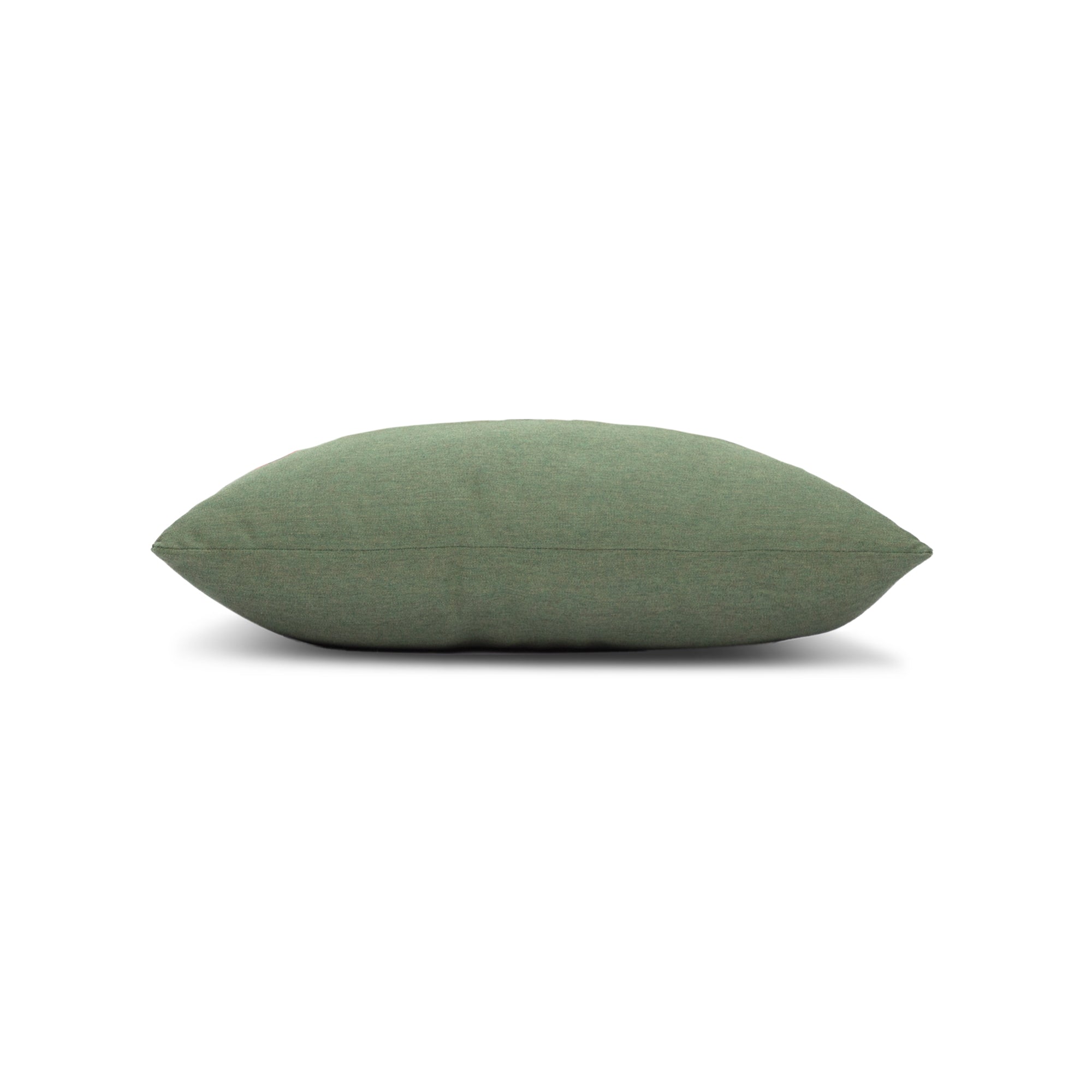 Green pillow on a white background
