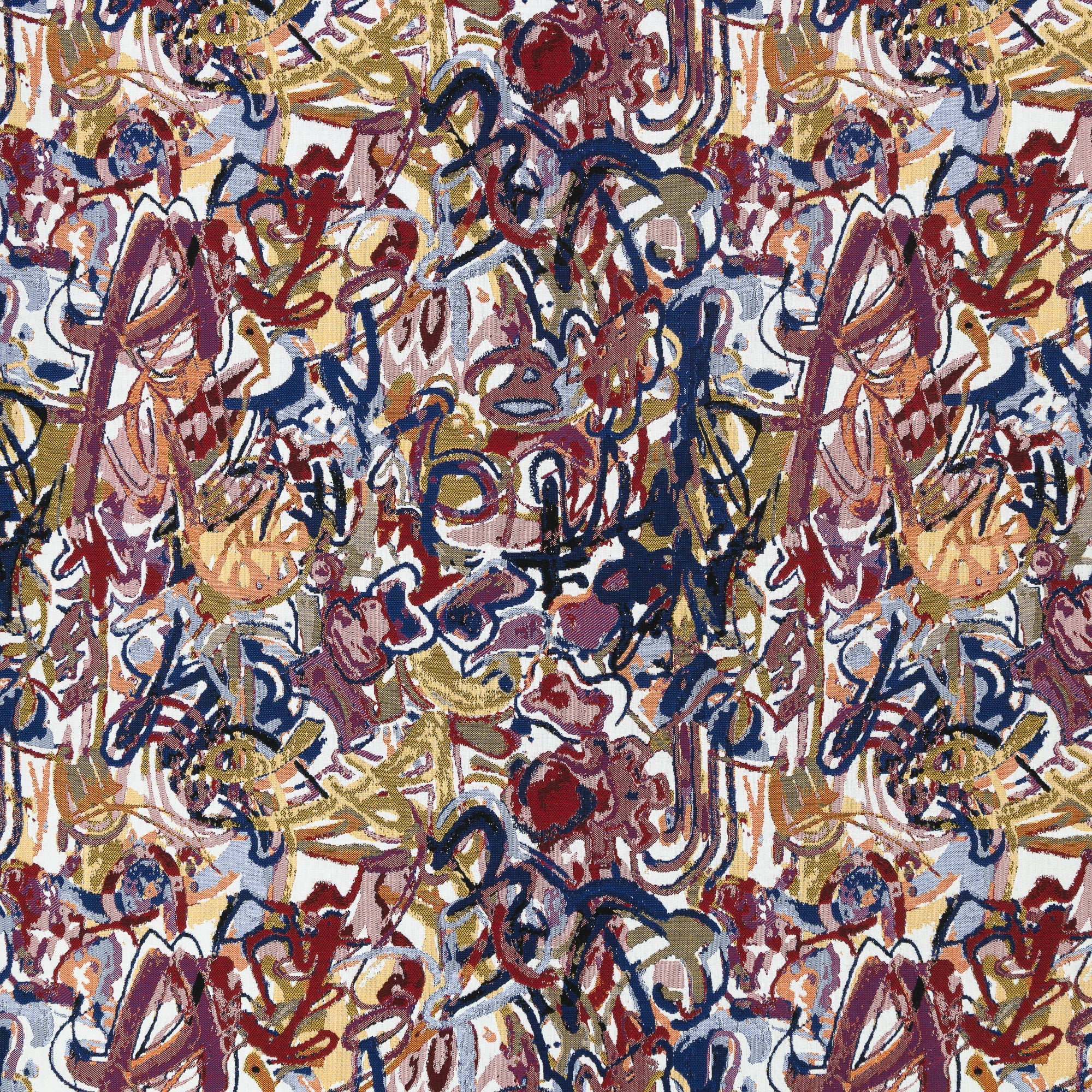 Graffiti – outdoor-safe woven fabric by Elaine Smith, ideal for high-end commercial and residential applications.-full fabric repeat image