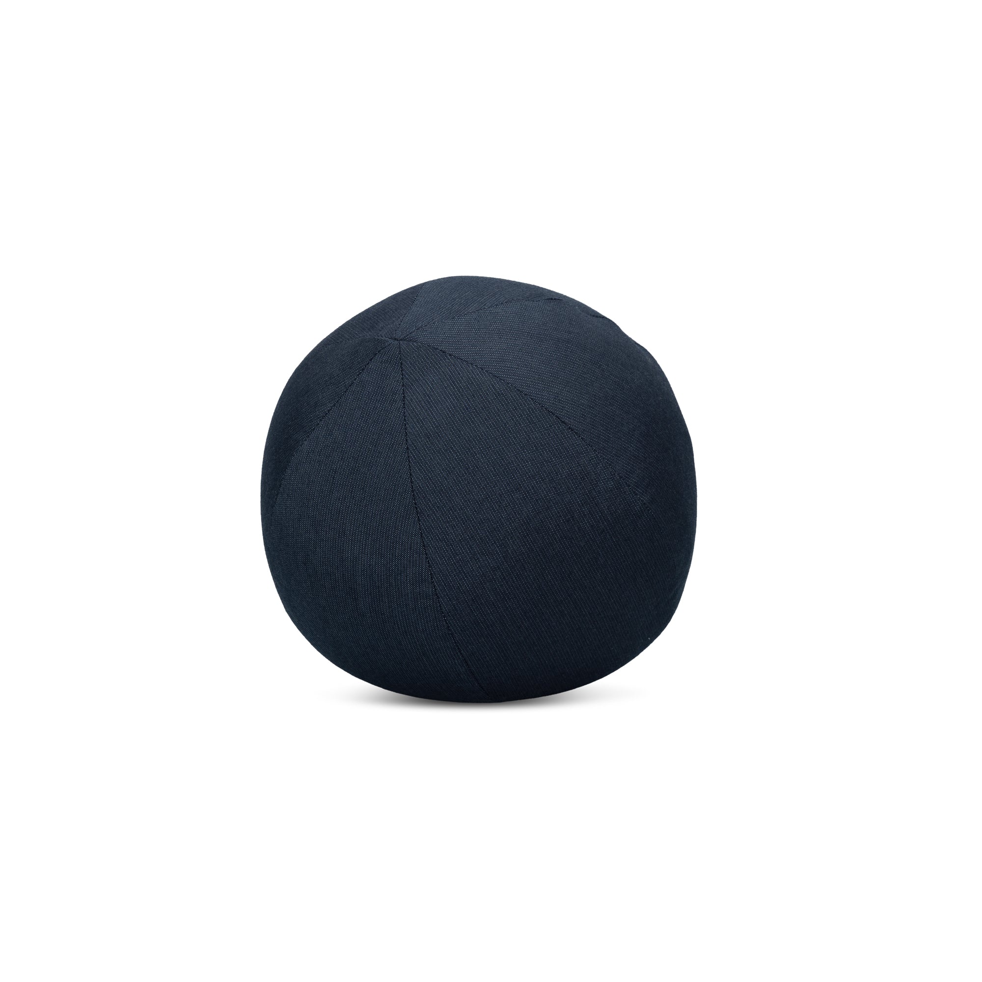 Round navy outdoor pillow with textured finish for stylish patio decor