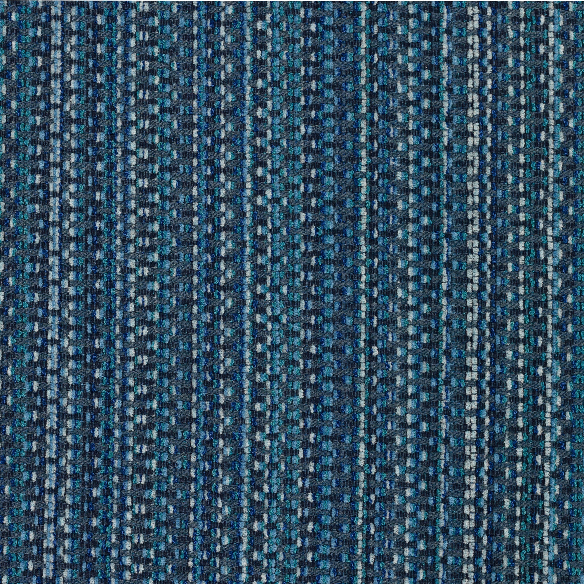 Detail image of Midnight blue multi-colored chenille kaleidoscope pattern outdoor-safe woven fabric – Kaleidoscope Midnight by Elaine Smith