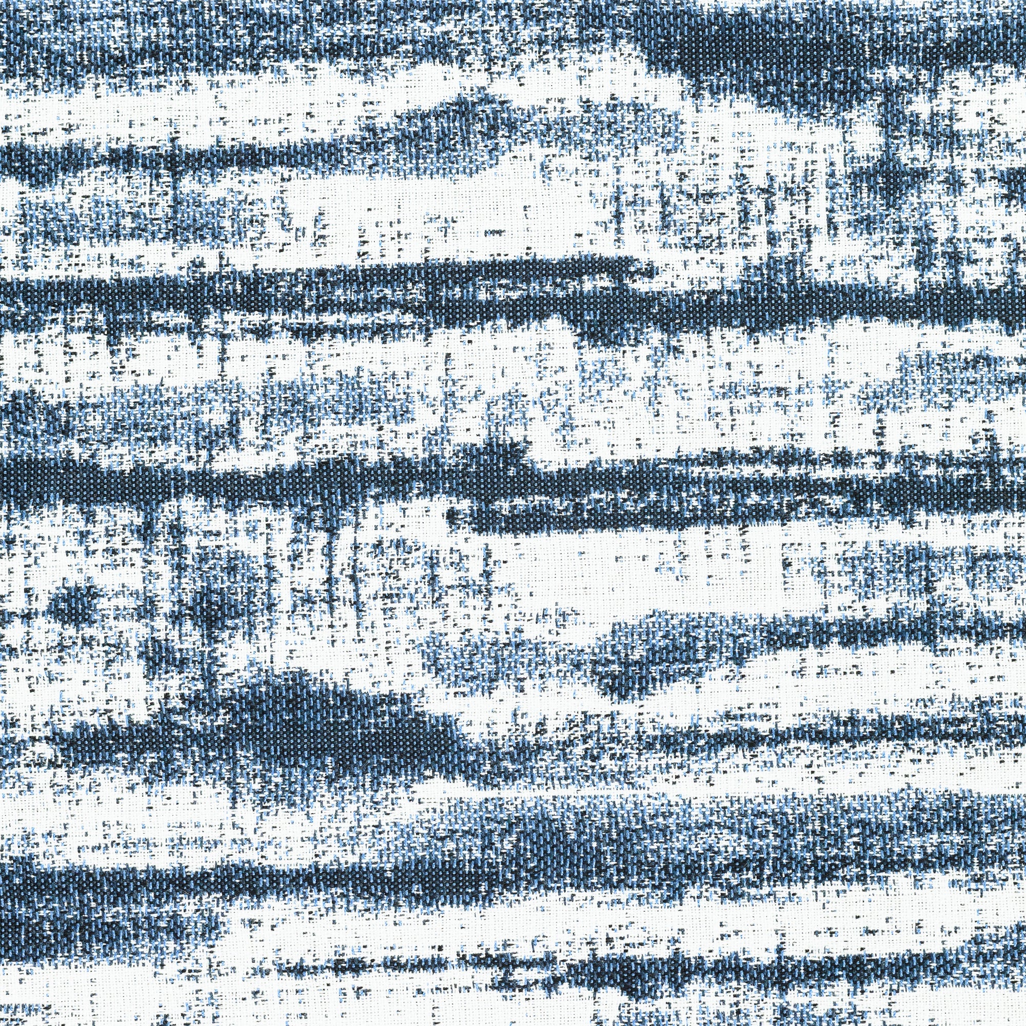 Detail image of Indigo blue streaked linear pattern outdoor safe fabric – Linear Indigo by Elaine Smith