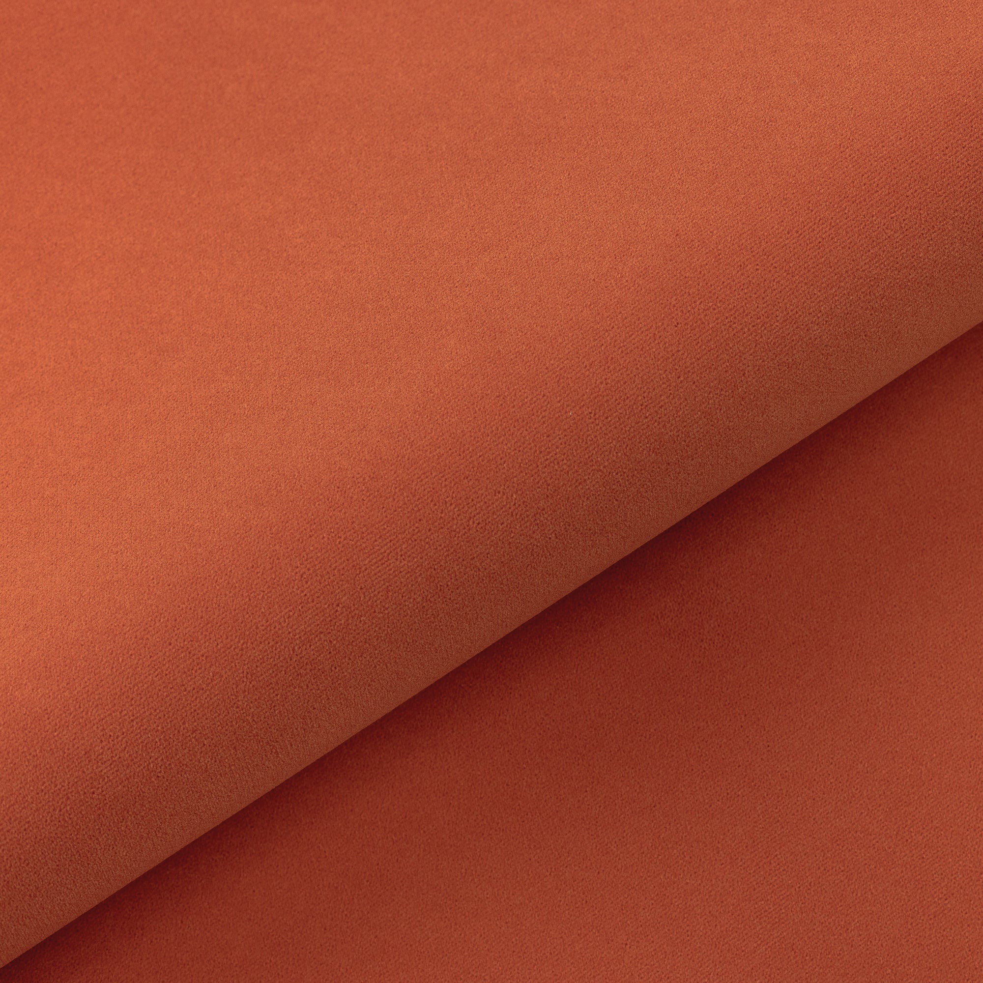 Close shot texture image of Vibrant papaya orange velvet outdoor safe woven fabric