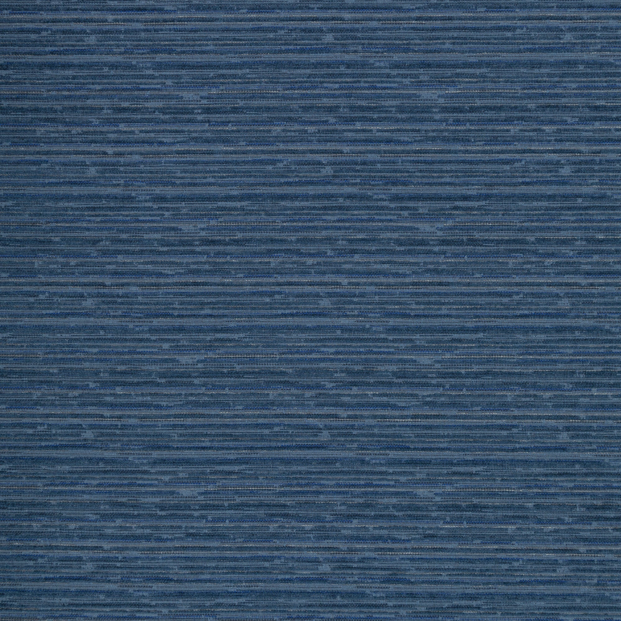 Refined indigo stripe outdoor-safe chenille fabric with elegant pattern - Luxe Stripe Indigo by Elaine Smith-full fabric repeat image
