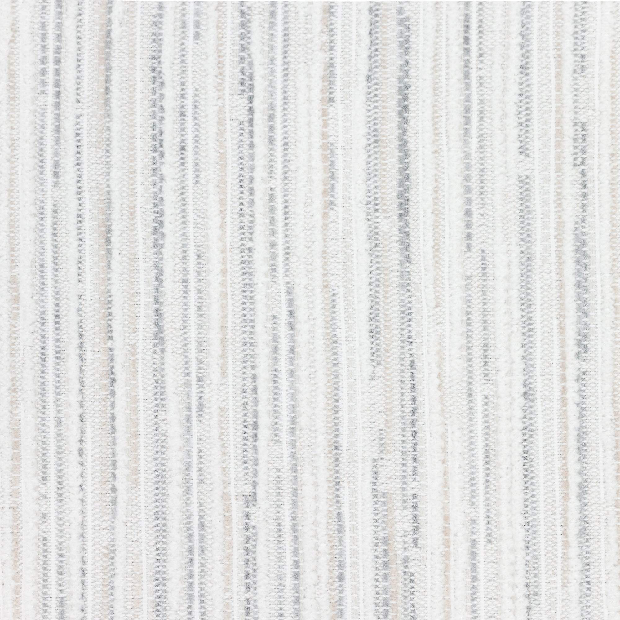Detail image of Outdoor-safe fabric with narrow vertical stripes in soft pebble hues of soft chenille
