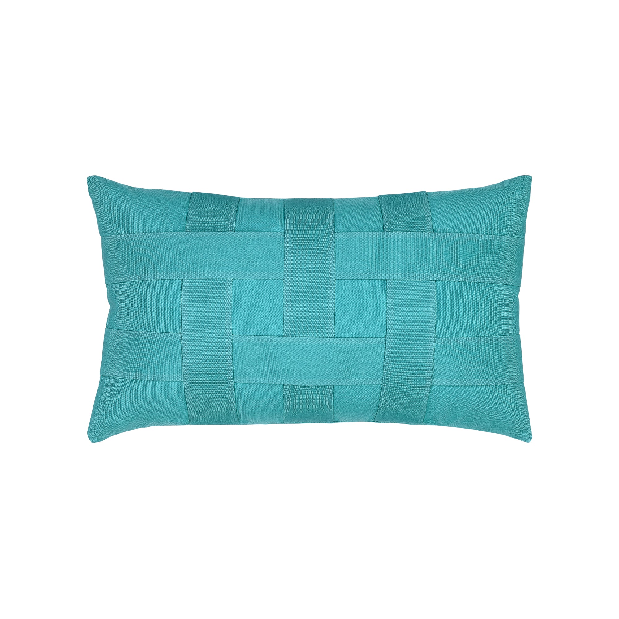 Aruba blue outdoor pillow with solid design for bold outdoor accents
