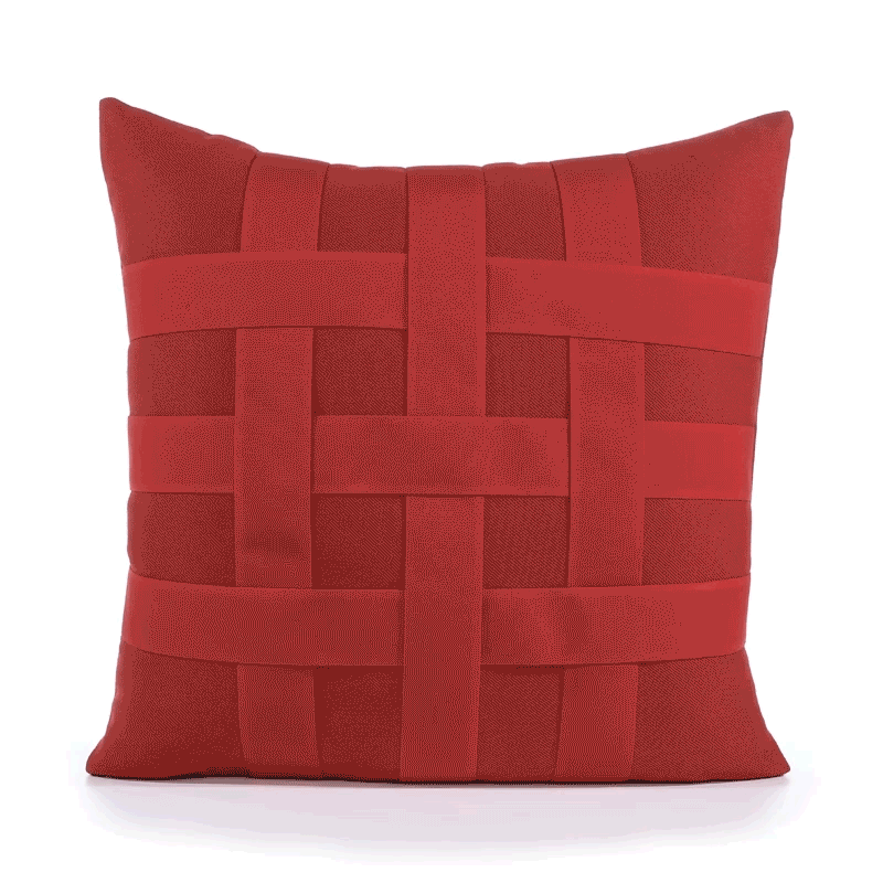 360 video of Brick red outdoor pillow for vibrant patio decor by Elaine Smith