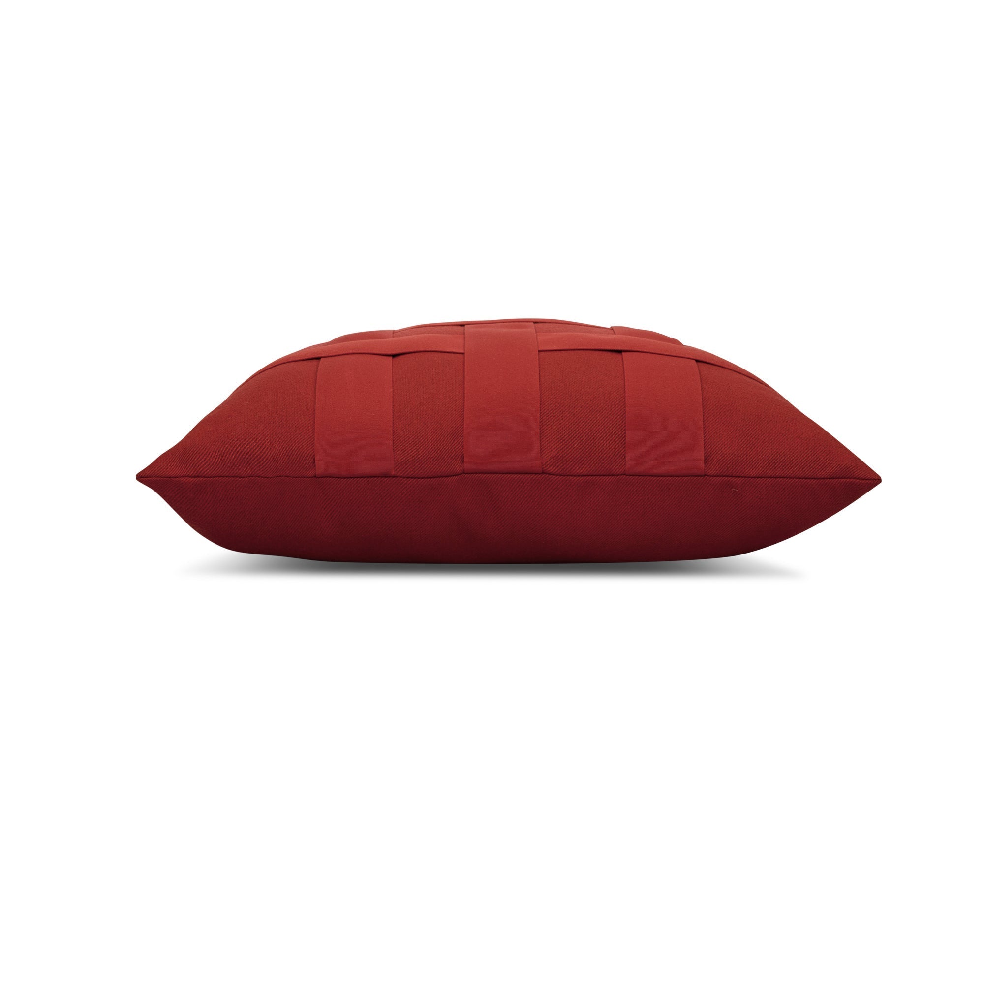 Side image of Brick red outdoor pillow for vibrant patio decor by Elaine Smith