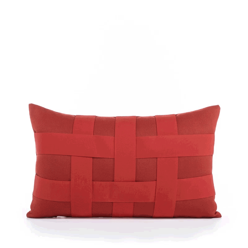 360 video of Rust red outdoor pillow with solid design for bold outdoor accents