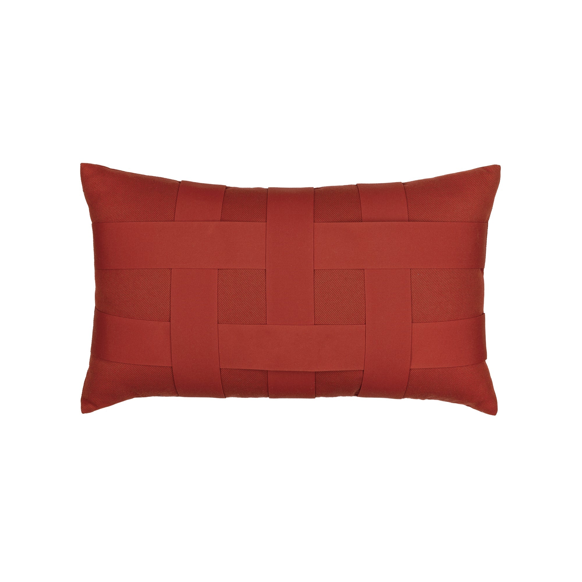 Rust red outdoor pillow with solid design for bold outdoor accents