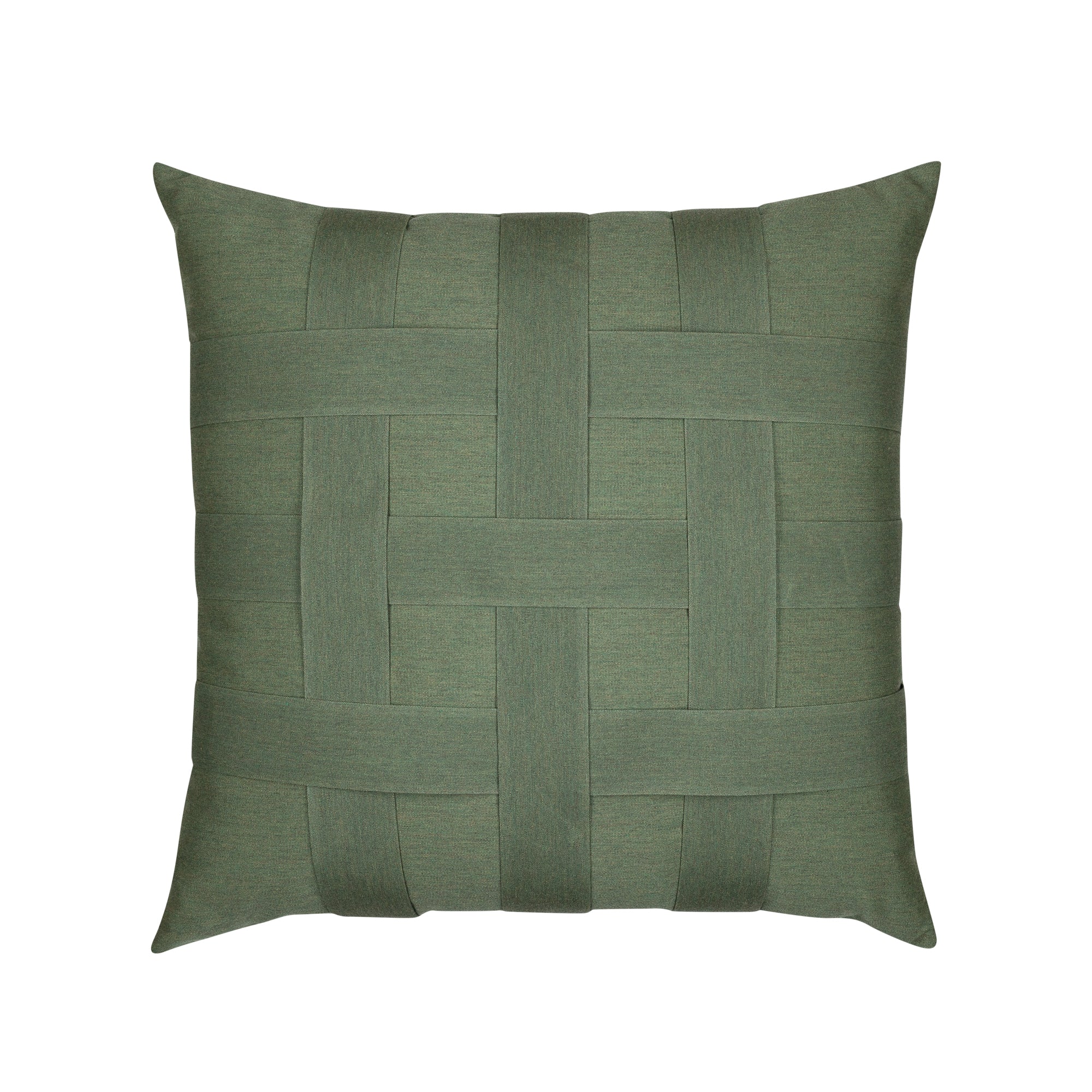 Deep green outdoor pillow for natural outdoor aesthetics by Elaine Smith