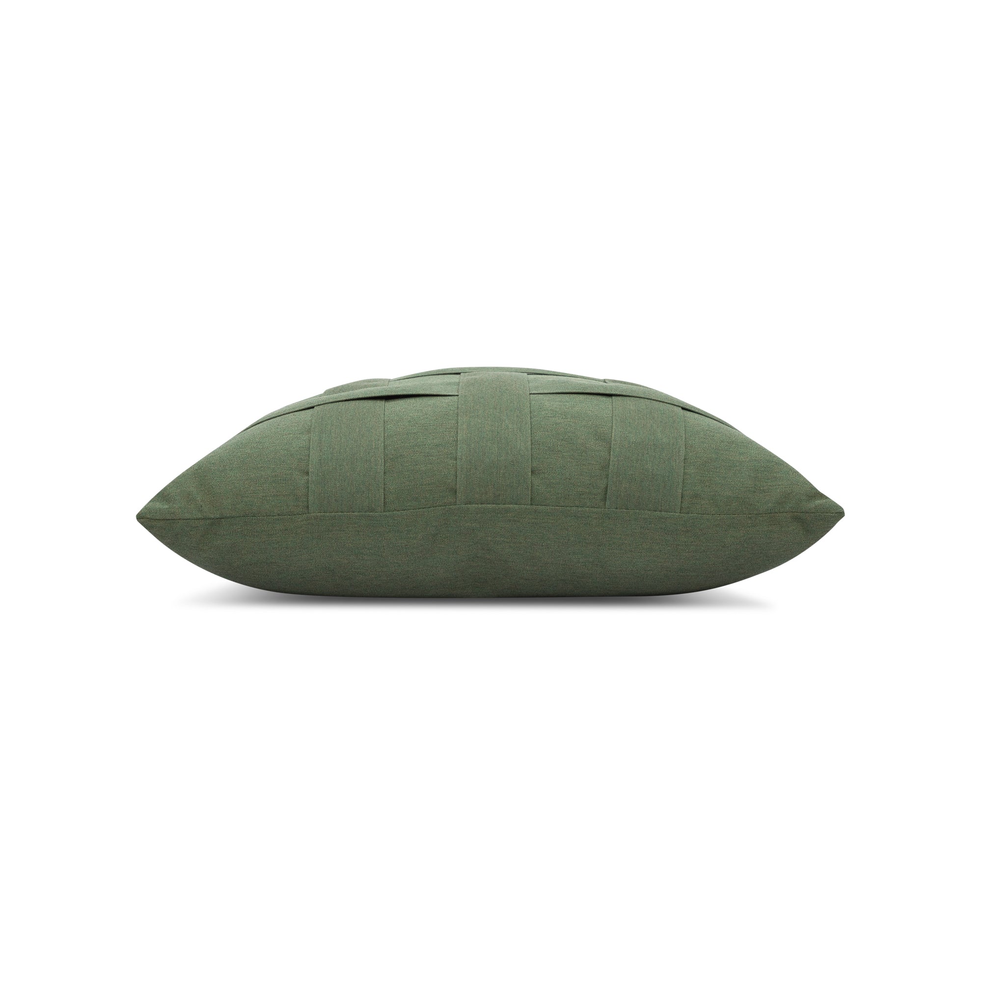 Side image of Deep green outdoor pillow for natural outdoor aesthetics by Elaine Smith