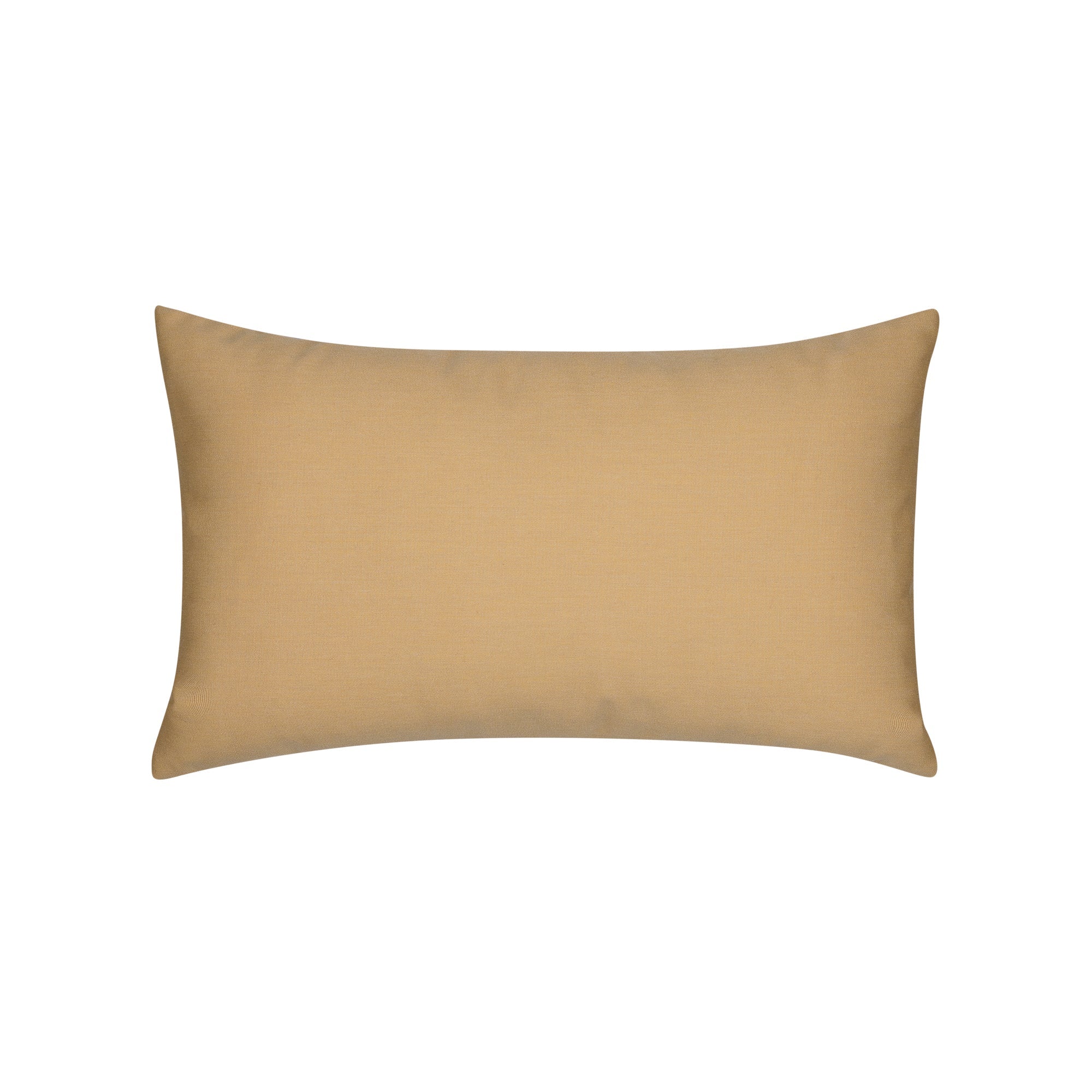 Back image of Basketweave styled pillow in golden wheat fabric for outdoor