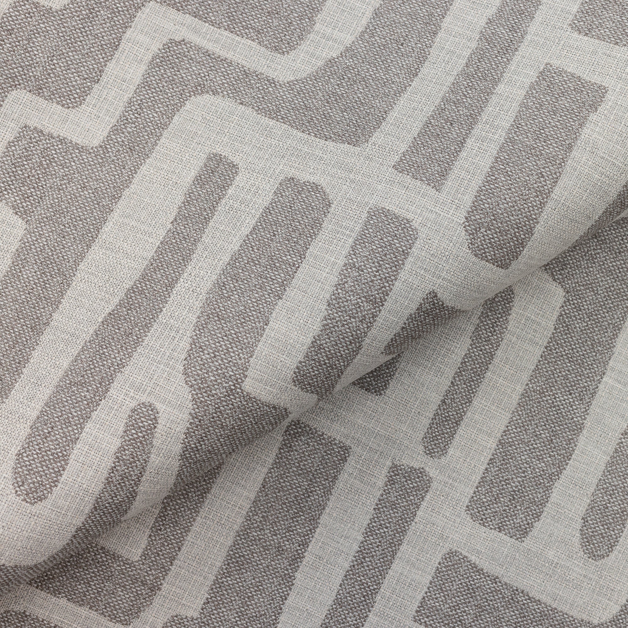 Close shot texture image of Pewter gray abstract linear outdoor safe woven fabric