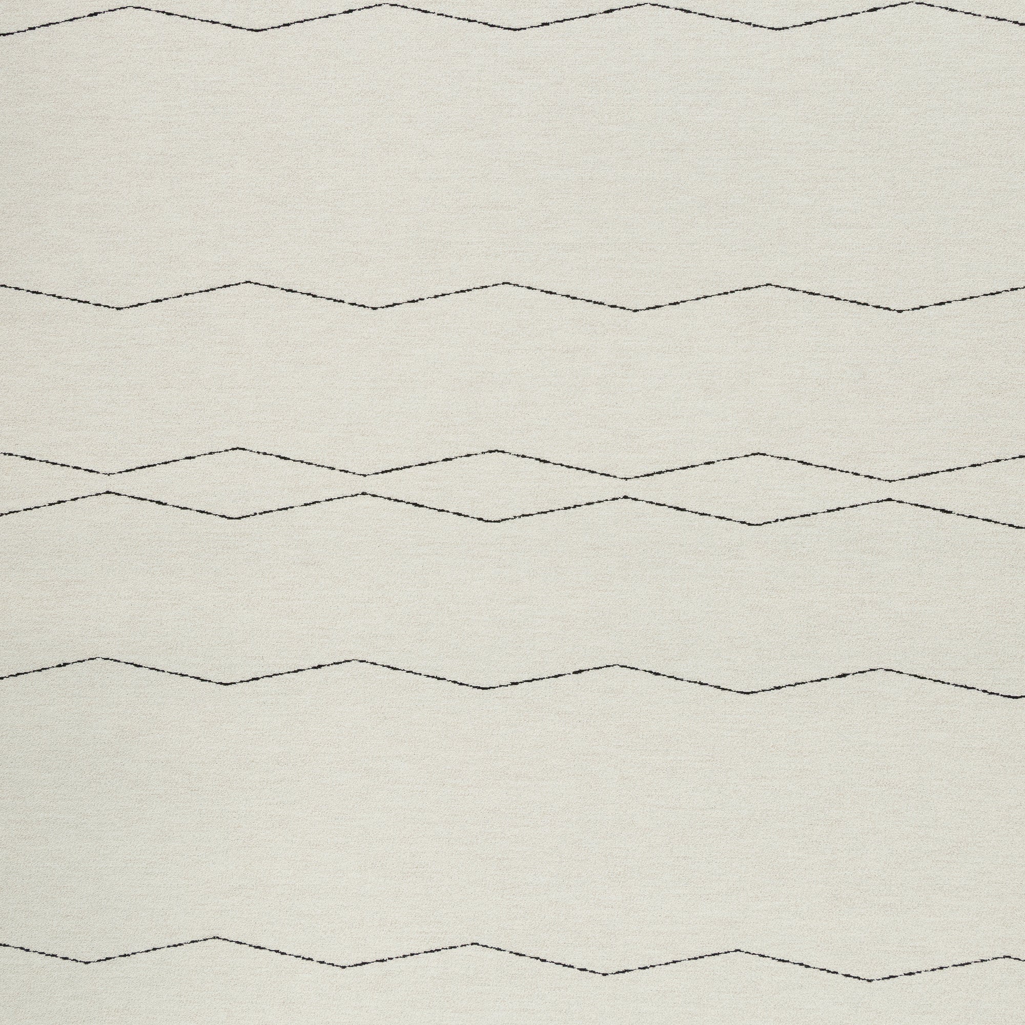 Minimalist black linear geometric pattern woven into textured boucle outdoor safe fabric-full fabric repeat image
