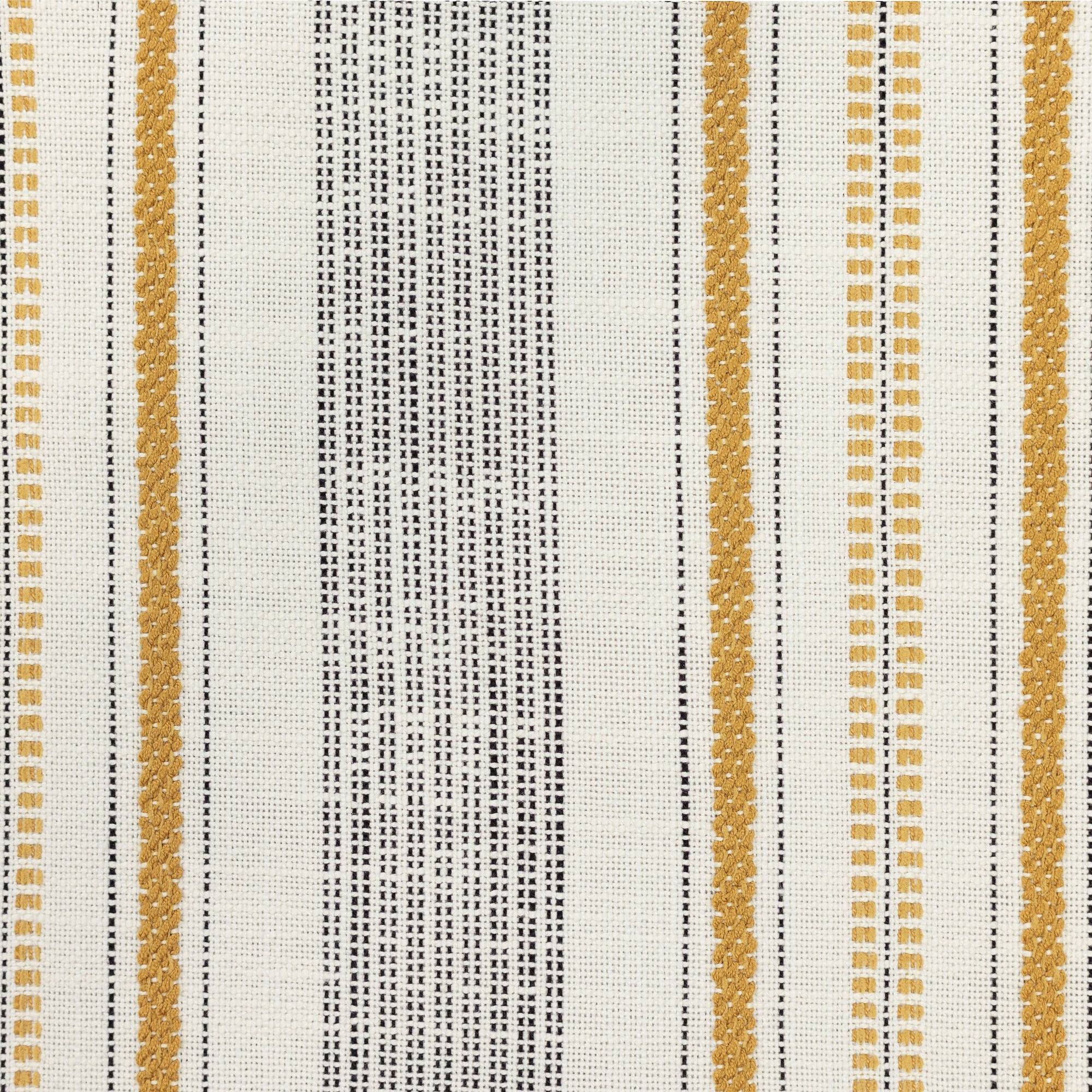 Detail image of Elegant gold and ivory stripe outdoor-safe woven fabric