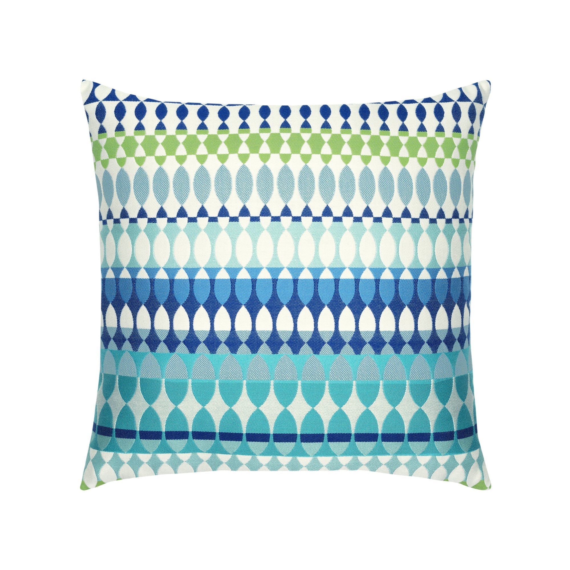 Striped multicolor outdoor pillow square size for elegant indoor and outdoor decor by Elaine Smith