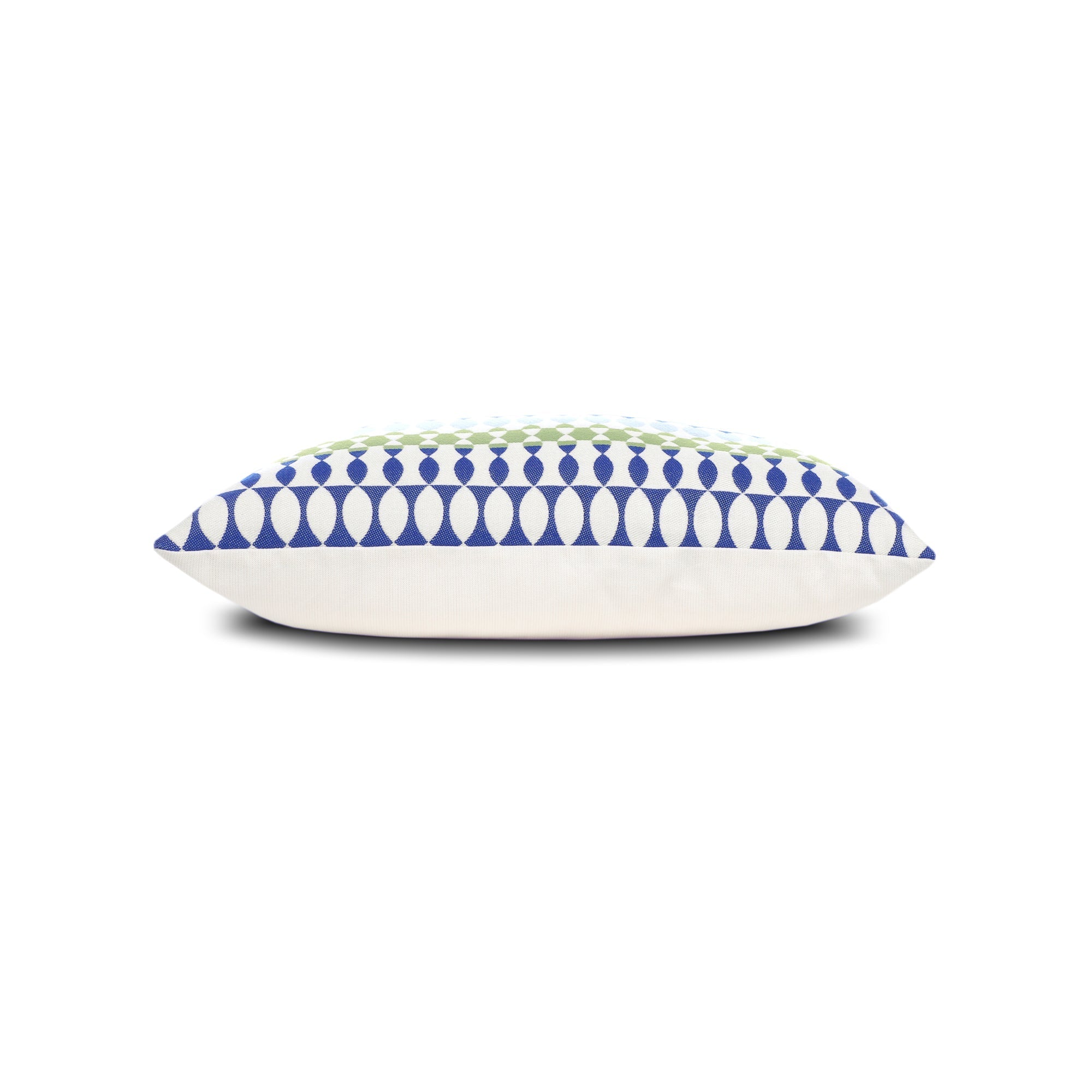 Side image of Striped multicolor outdoor pillow square size for elegant indoor and outdoor decor by Elaine Smith